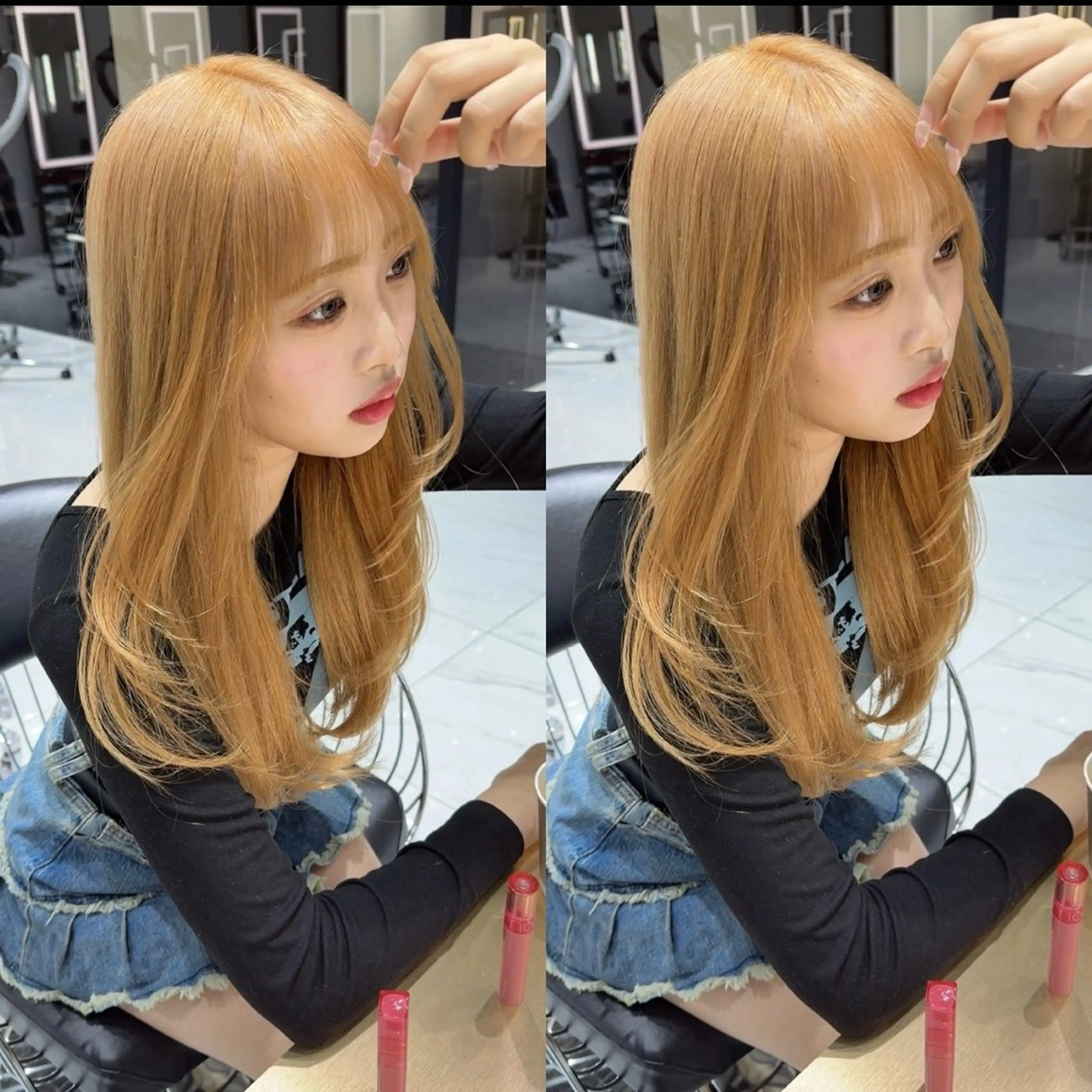 ロング カラー 𝑨𝑲𝑶 🍒/ 暖色カラーのヘアスタイル