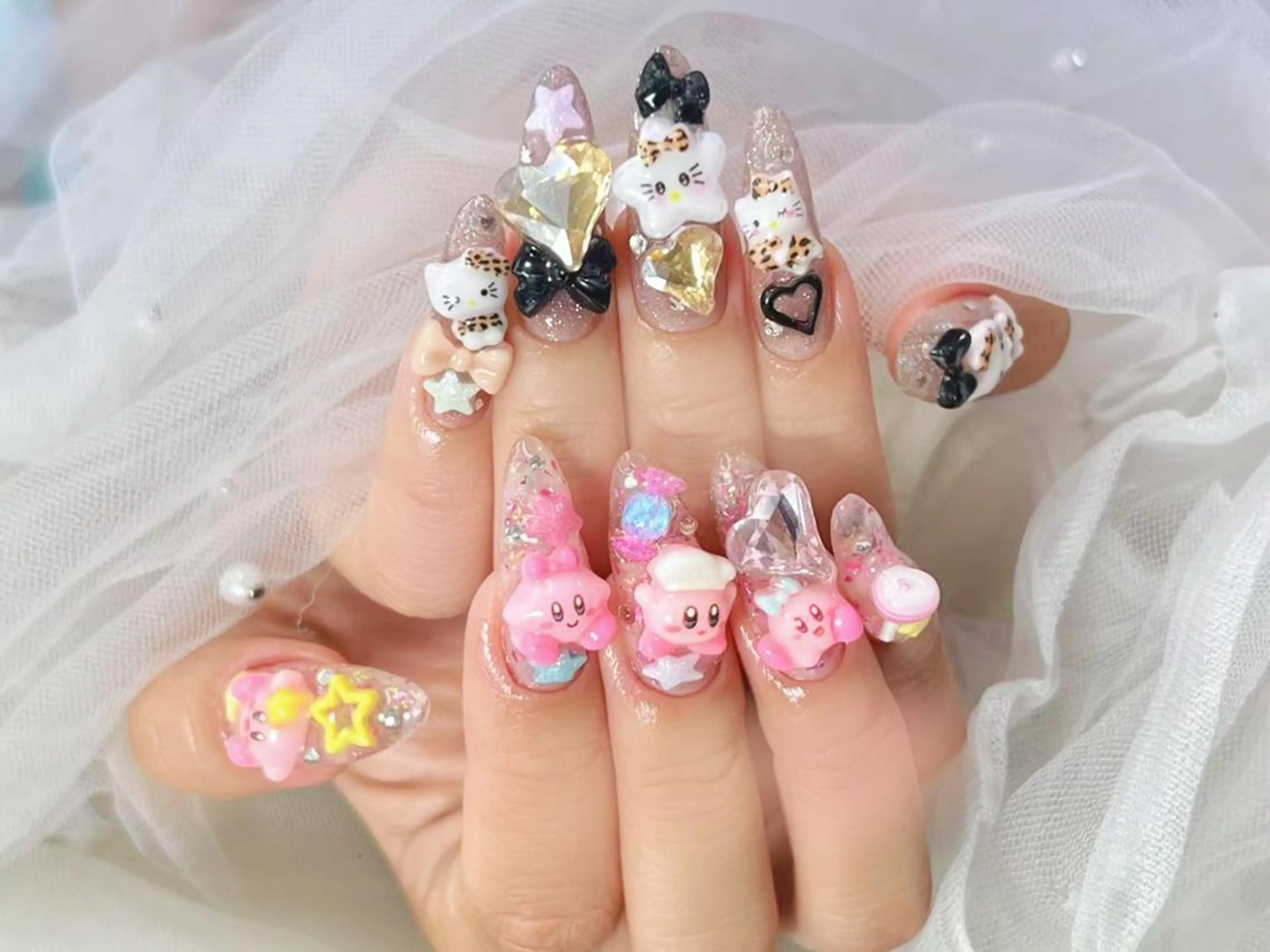 メンズ ネイル アートネイル フレンチネイル ジェルネイル キラキラネイル パラジェル Bloom kabukiのネイルデザイン