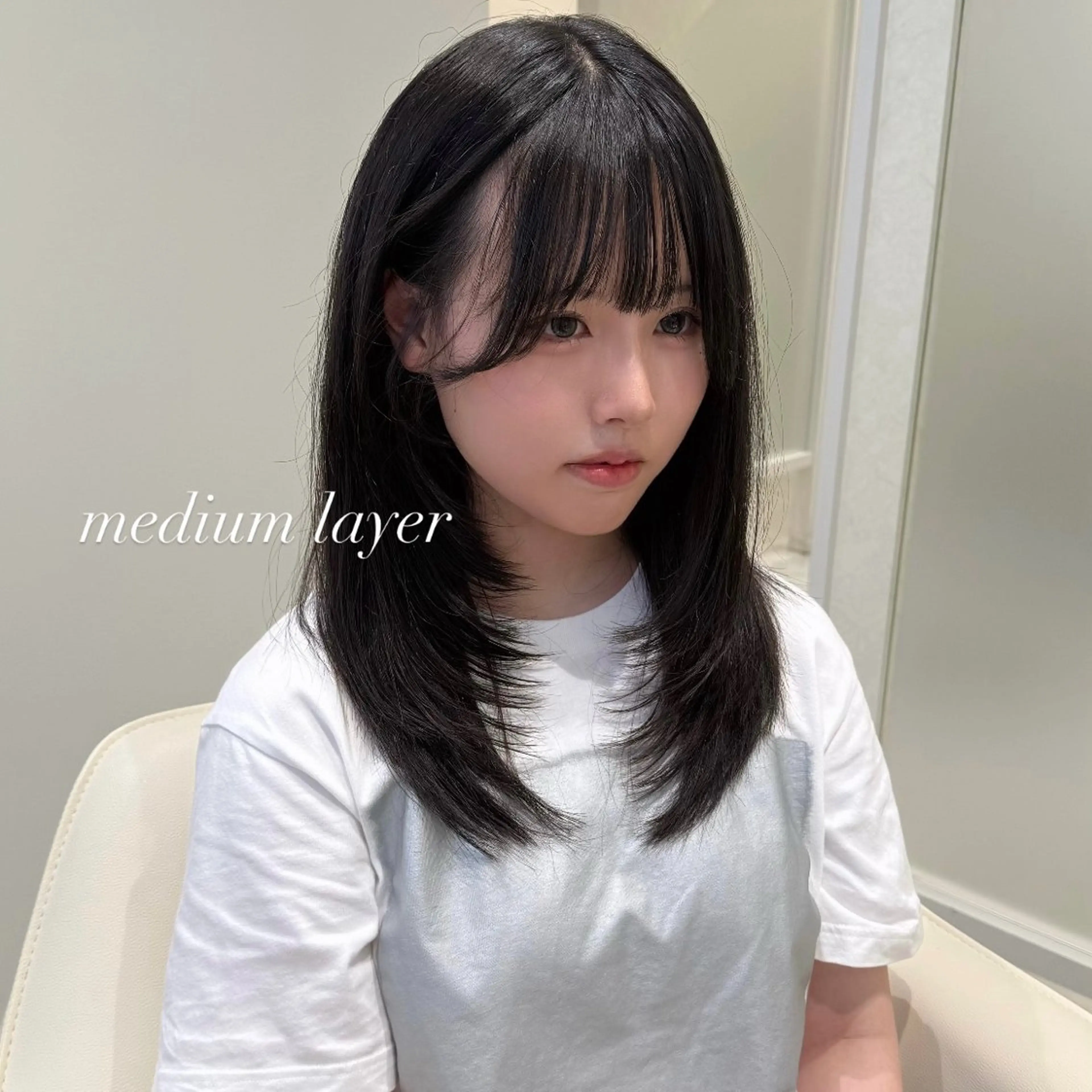 ミディアム 韓国𝐻𝑎𝑖𝑟 🇰🇷🖤ハラのヘアスタイル