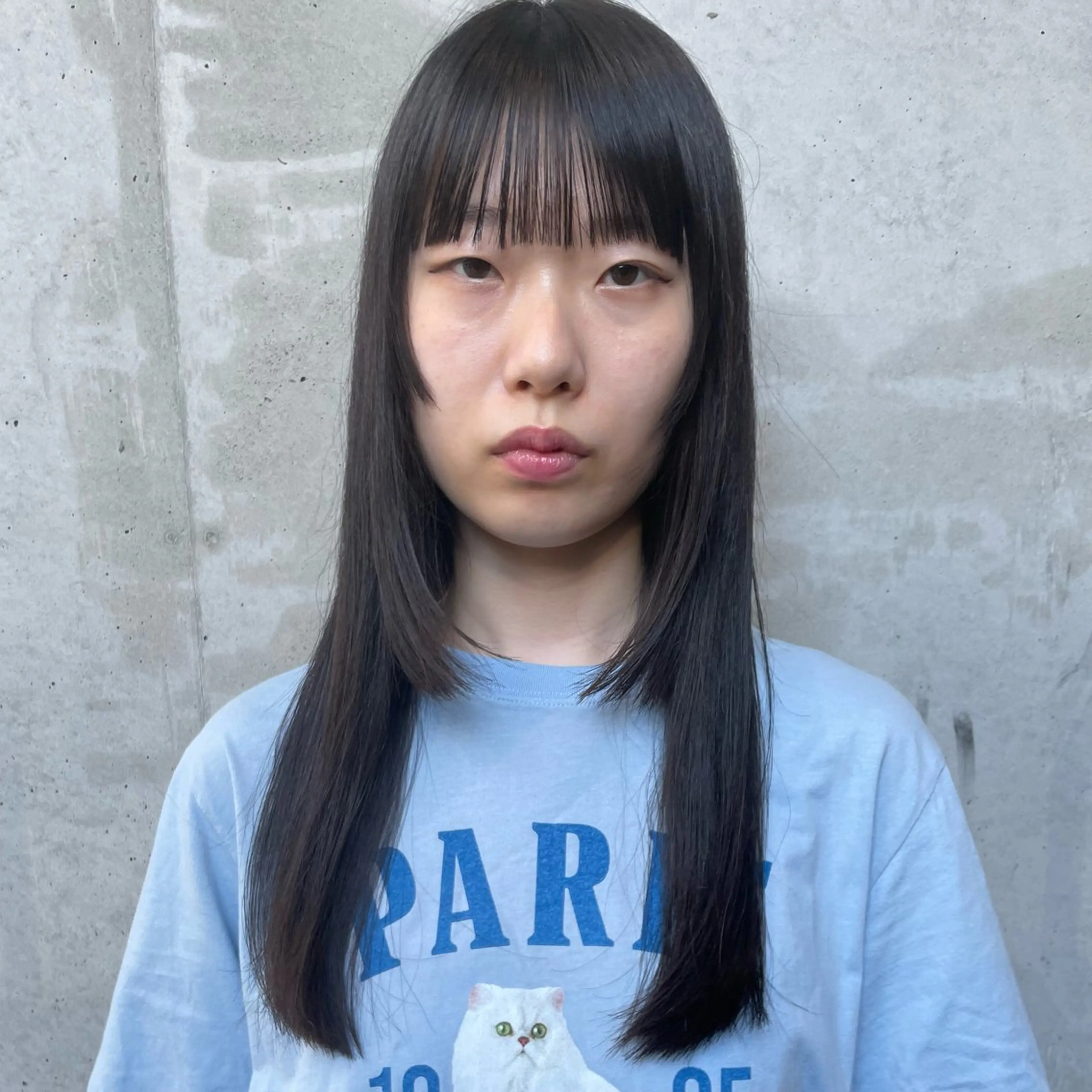 ロング カット 縮毛矯正 ホリケ アオイのヘアスタイル