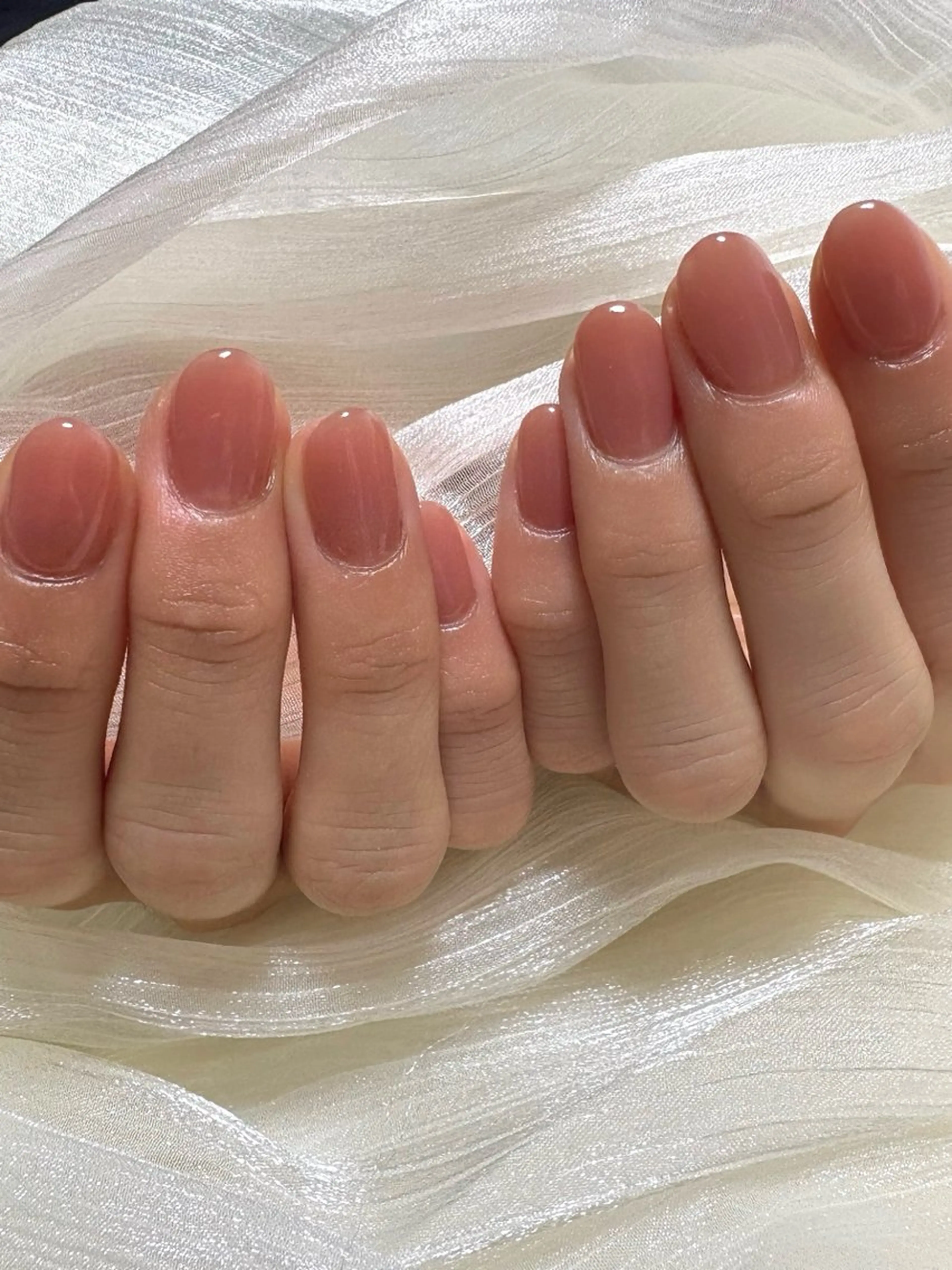 ネイル ワンカラーネイル オレンジ シンプルネイル ハンドネイル nail salon minthのネイルデザイン
