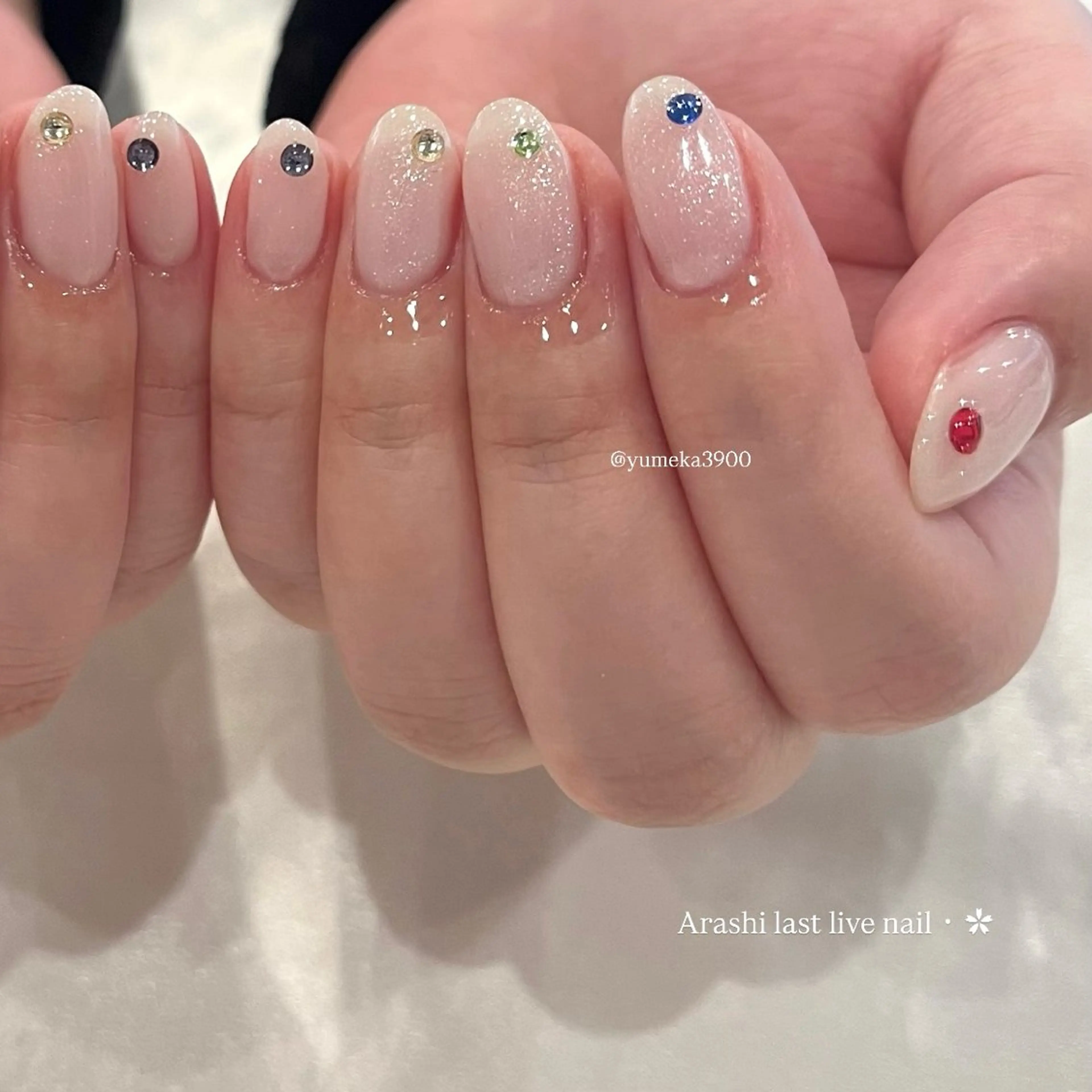 ネイル ラメ(グリッター) ストーンネイル ハンドネイル ♡Tajima Yumeka♡のネイルデザイン