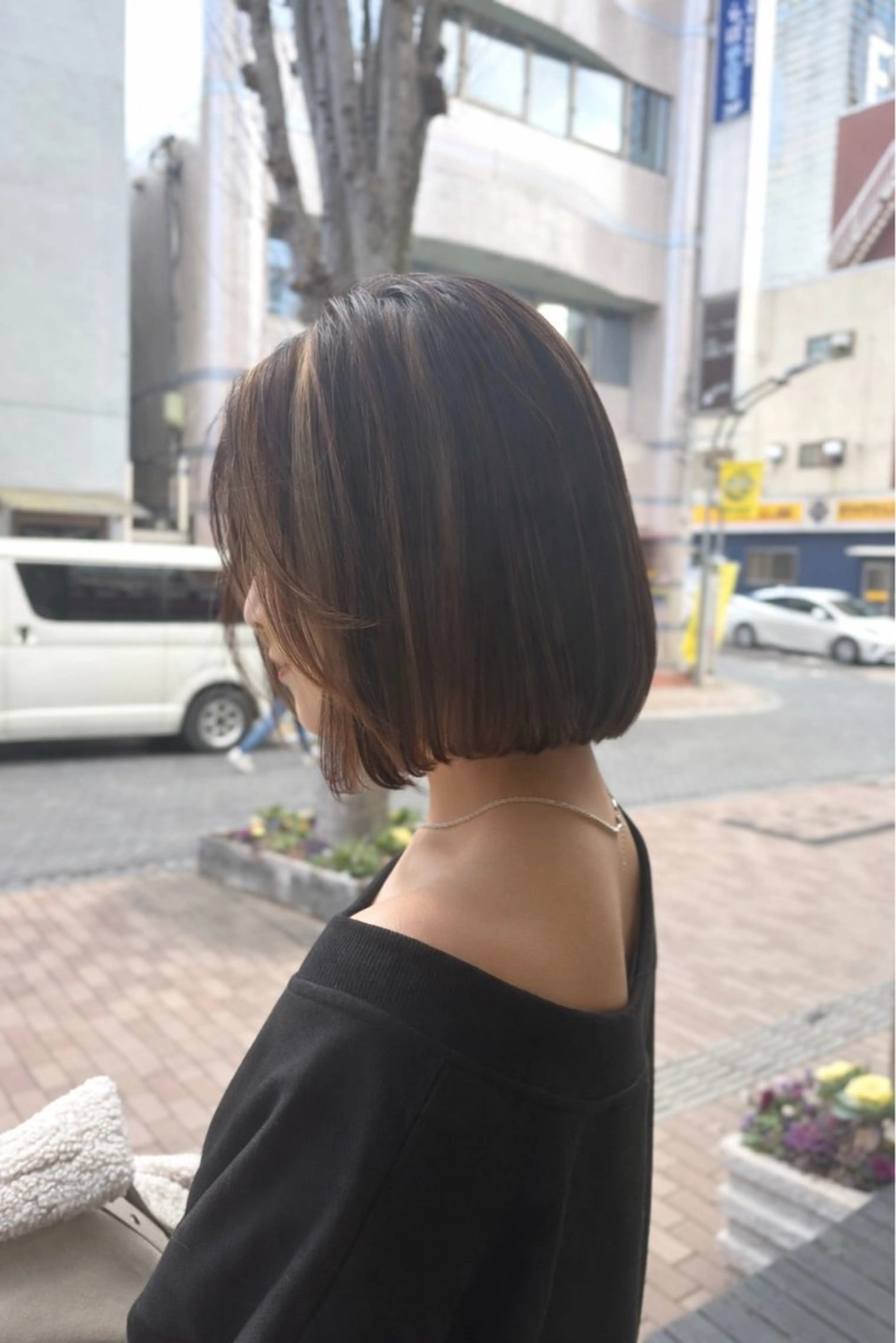 bob，layerカットモデル  シャンプー，スタイリング込みの写真