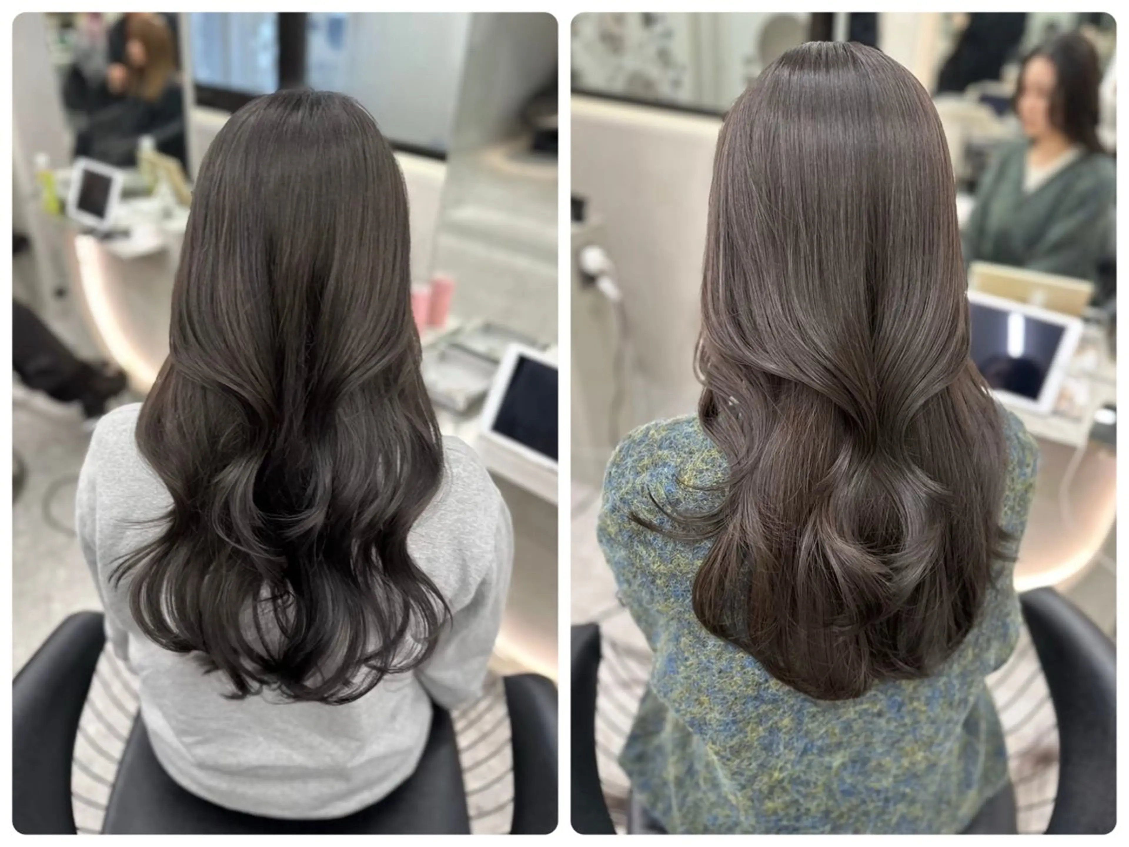 カラー ブリーチ 透明感カラー ダブルカラー グレージュ ブリーチなしカラー カット ヘアカラー トリートメント ✨レイヤー/韓国 /✨ヘア山下　遥のヘアスタイル