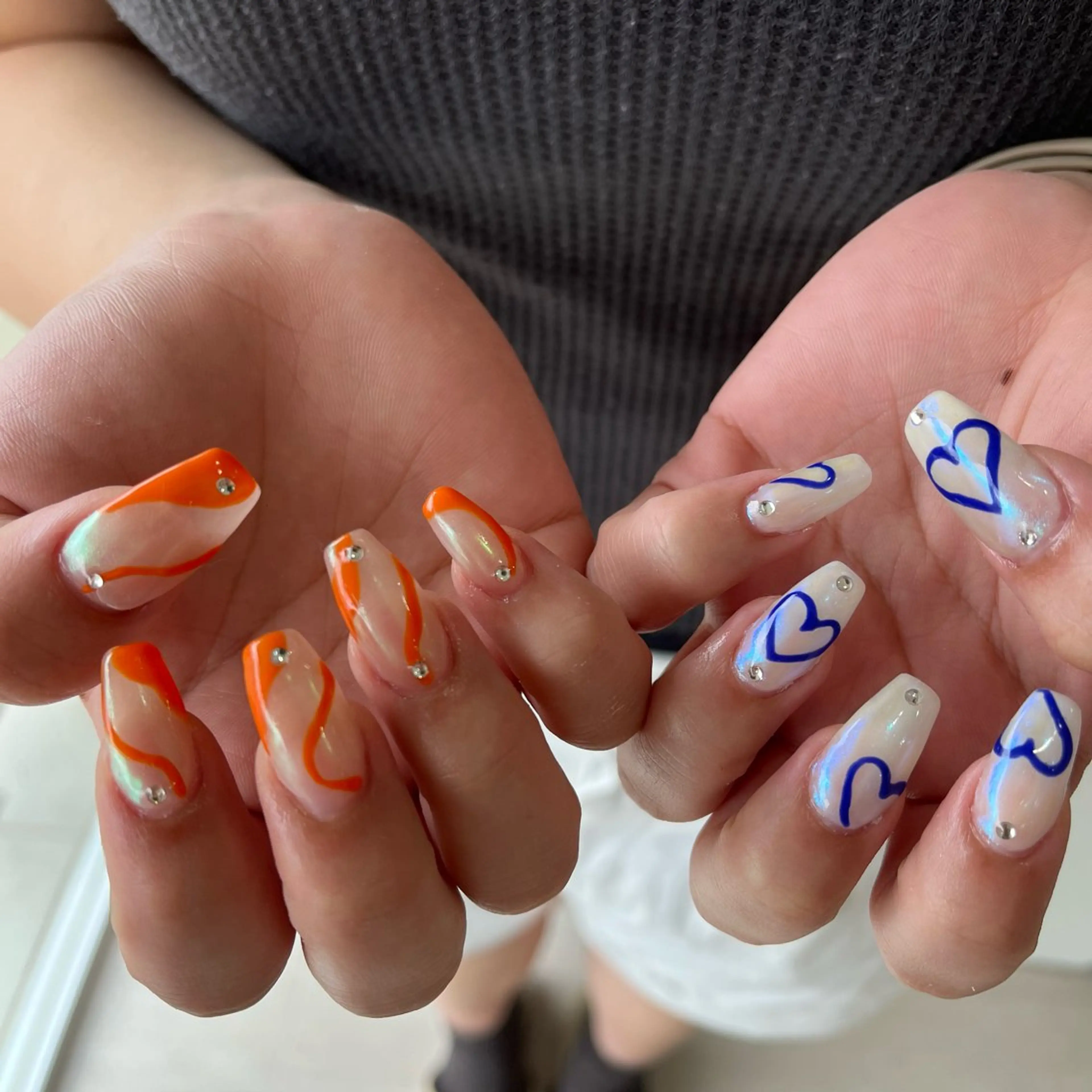 ネイル オーロラネイル ハート #Amin nail salonのネイルデザイン