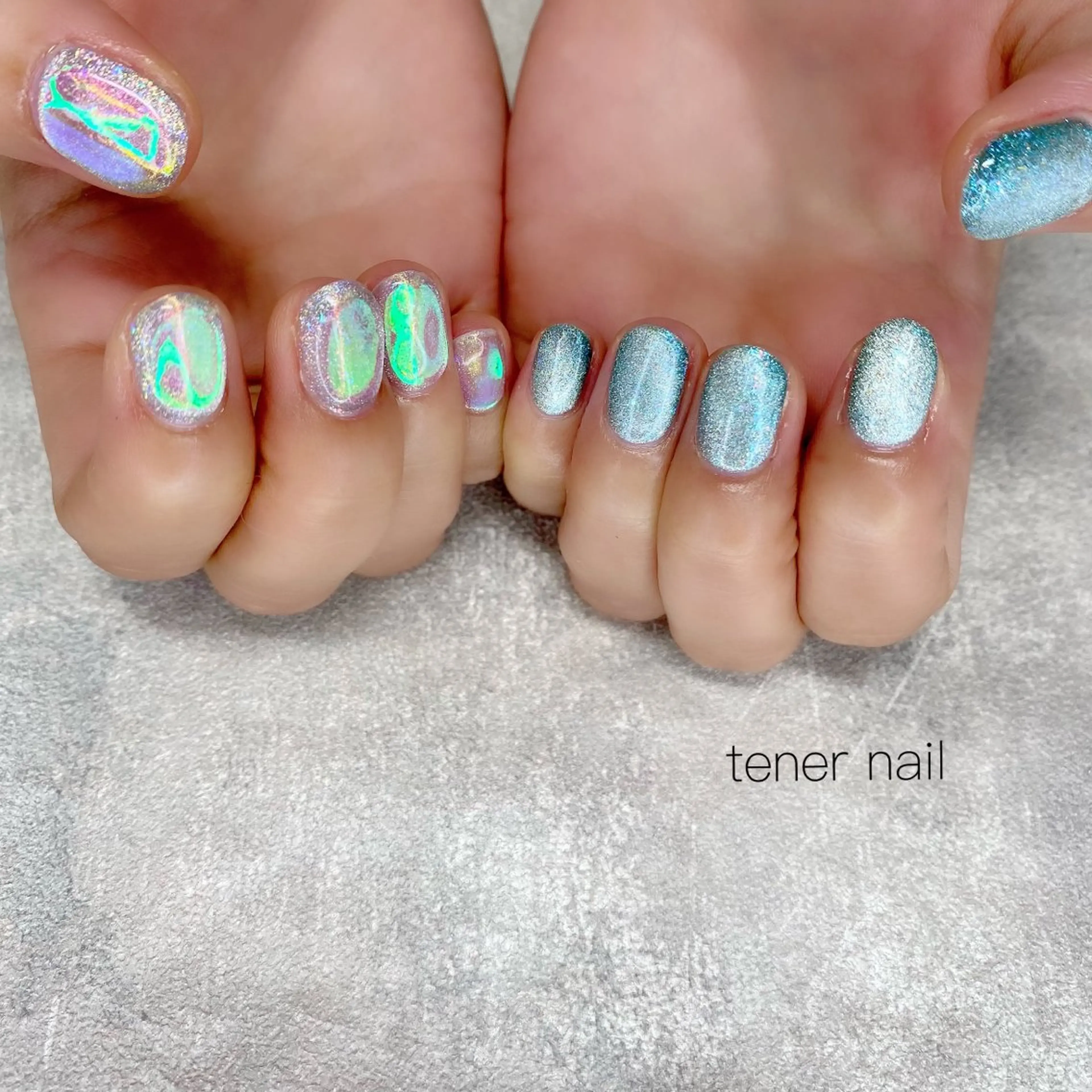 ネイル 氷ネイル・うるうるネイル マグネットネイル テネルネイル tener nailのネイルデザイン