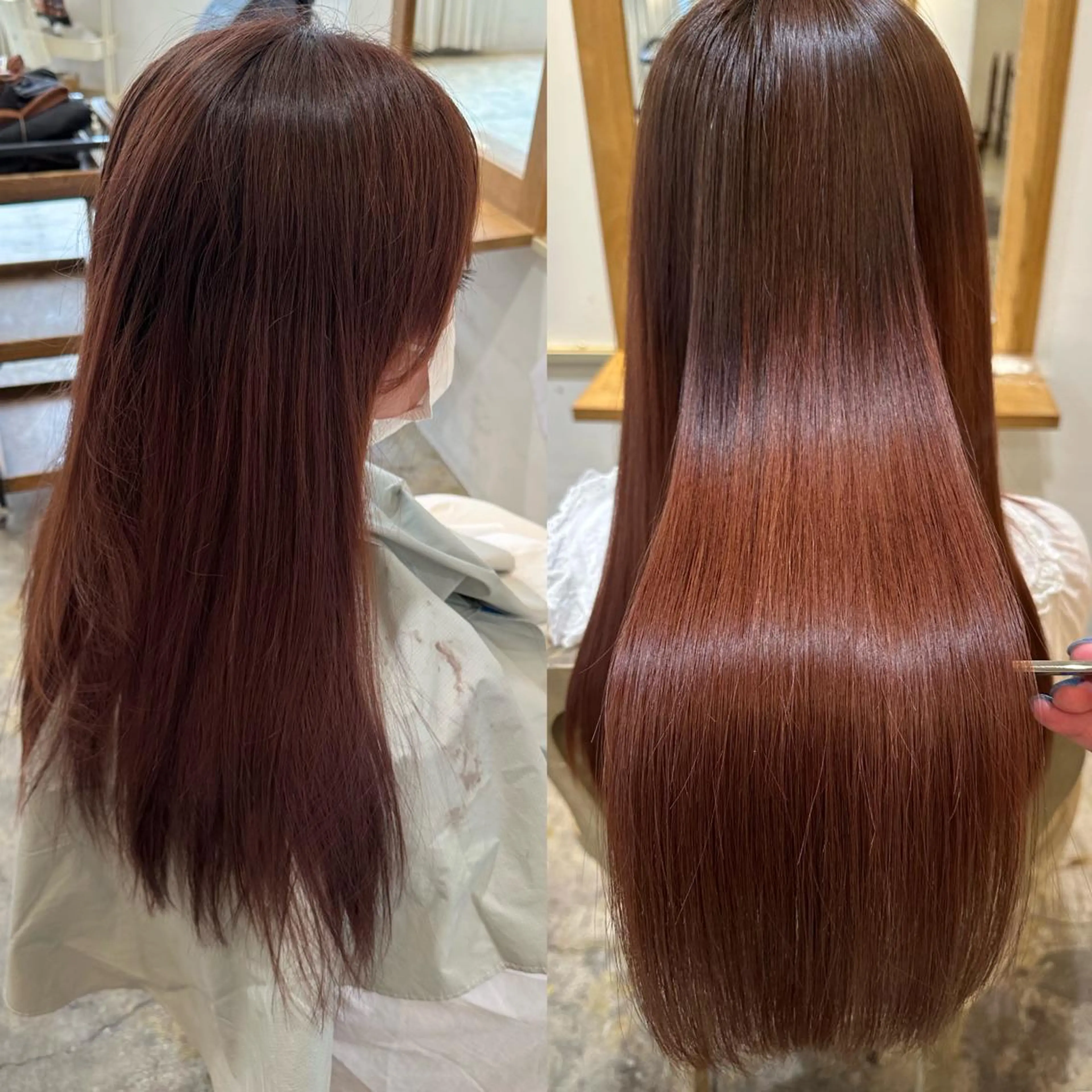 ミディアム 縮毛矯正 髪質改善×レイヤー 齊藤翔太のヘアスタイル