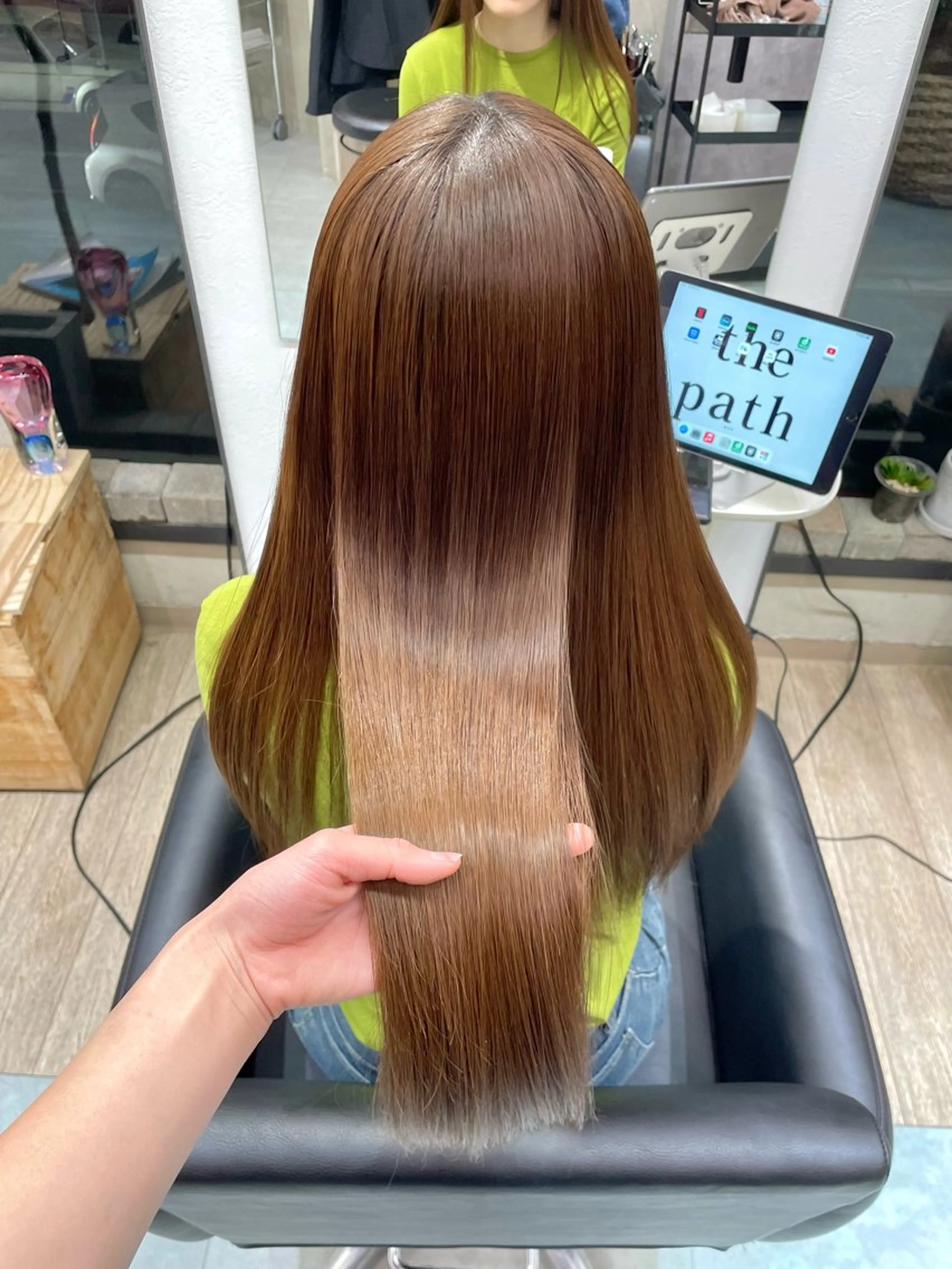 ロング カラー カット 縮毛矯正 トリートメント カノン/透明感カラー /酸性ストレートのヘアスタイル