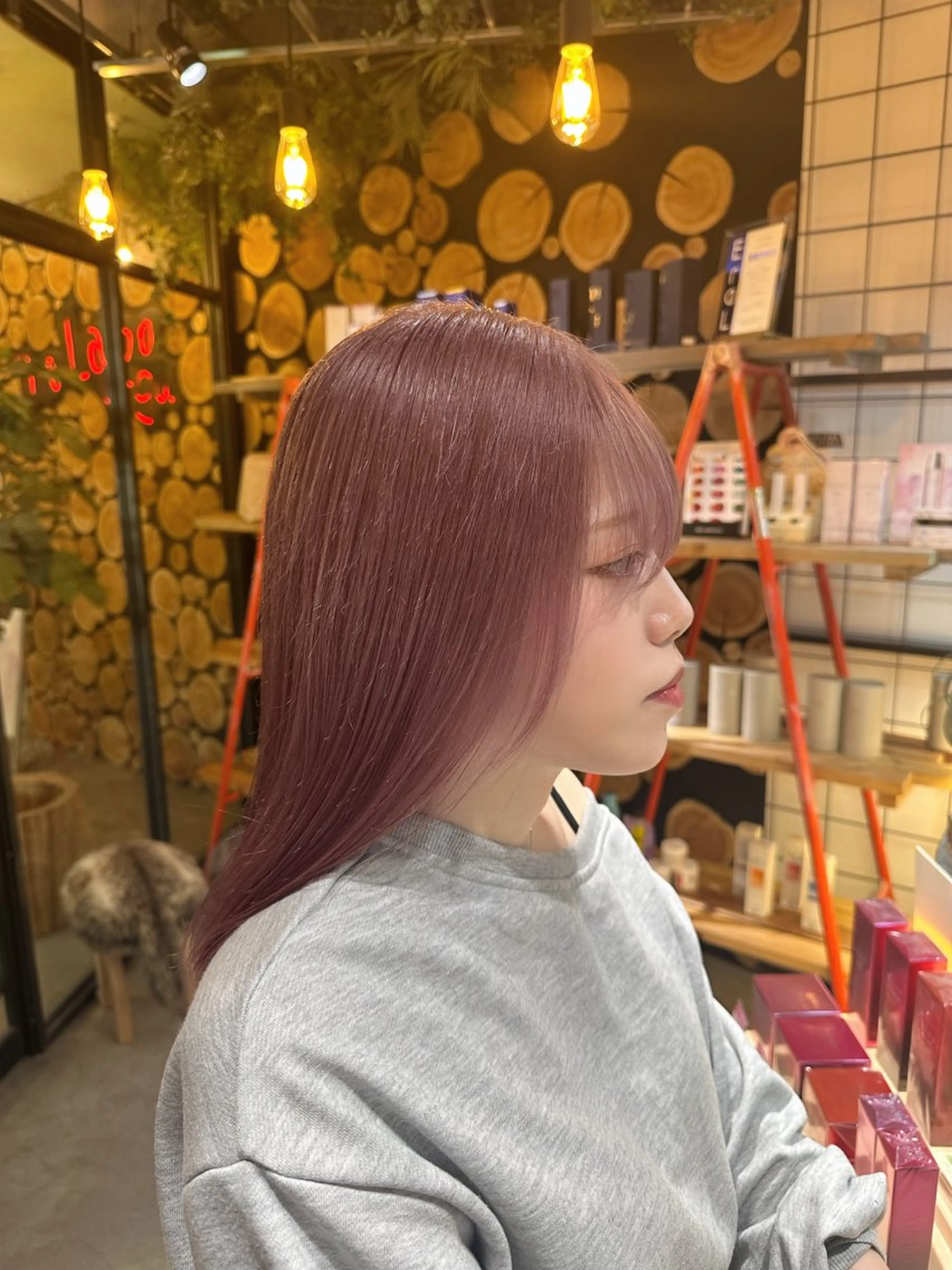 セミロング カラー ベージュカラー ピンクカラー ピンクベージュ ヘアカラー 溜一太／似合わせ/ メンズカットのヘアスタイル