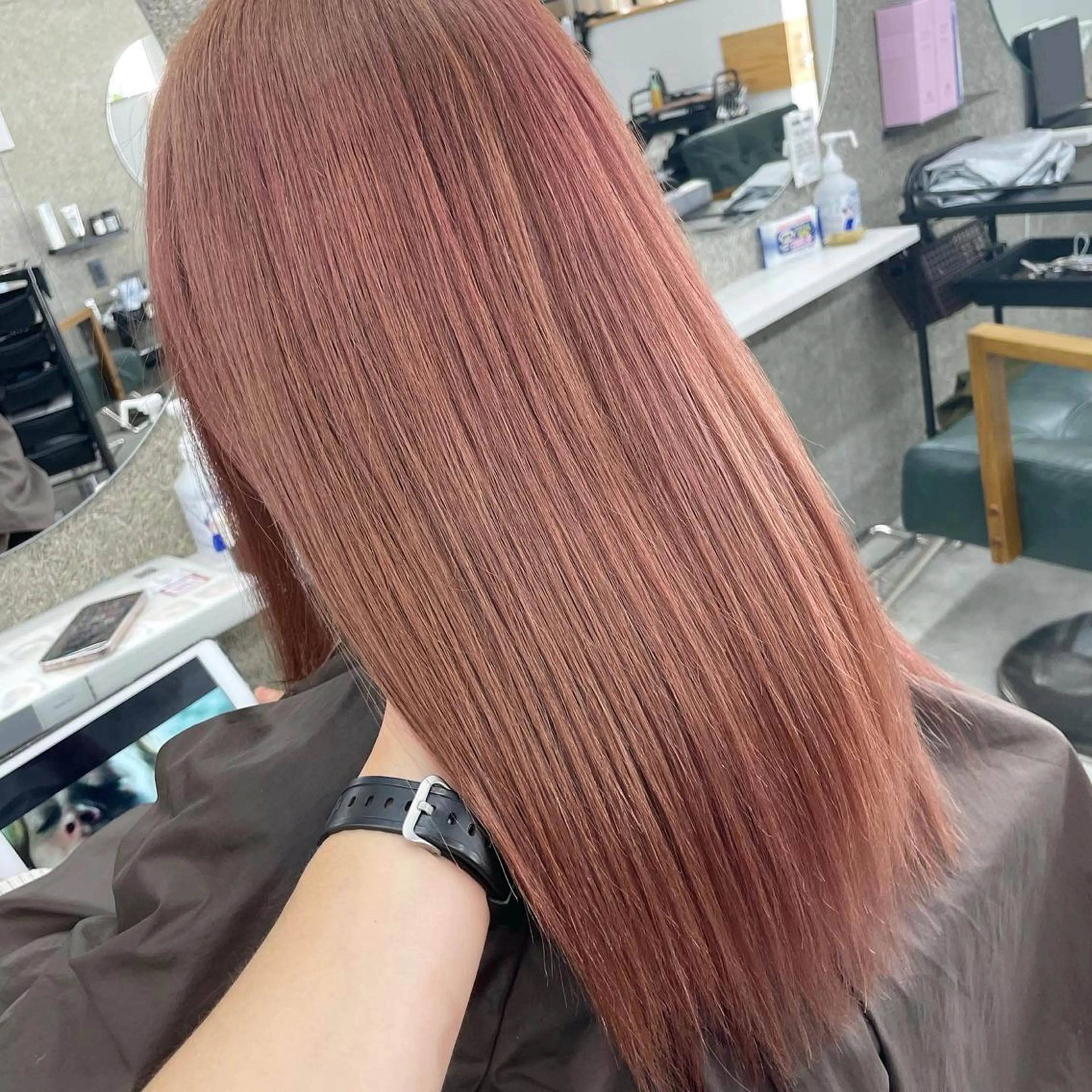 セミロング カラー ヘアカラー トリートメント Lull1人美容室 バレイヤージュのヘアスタイル