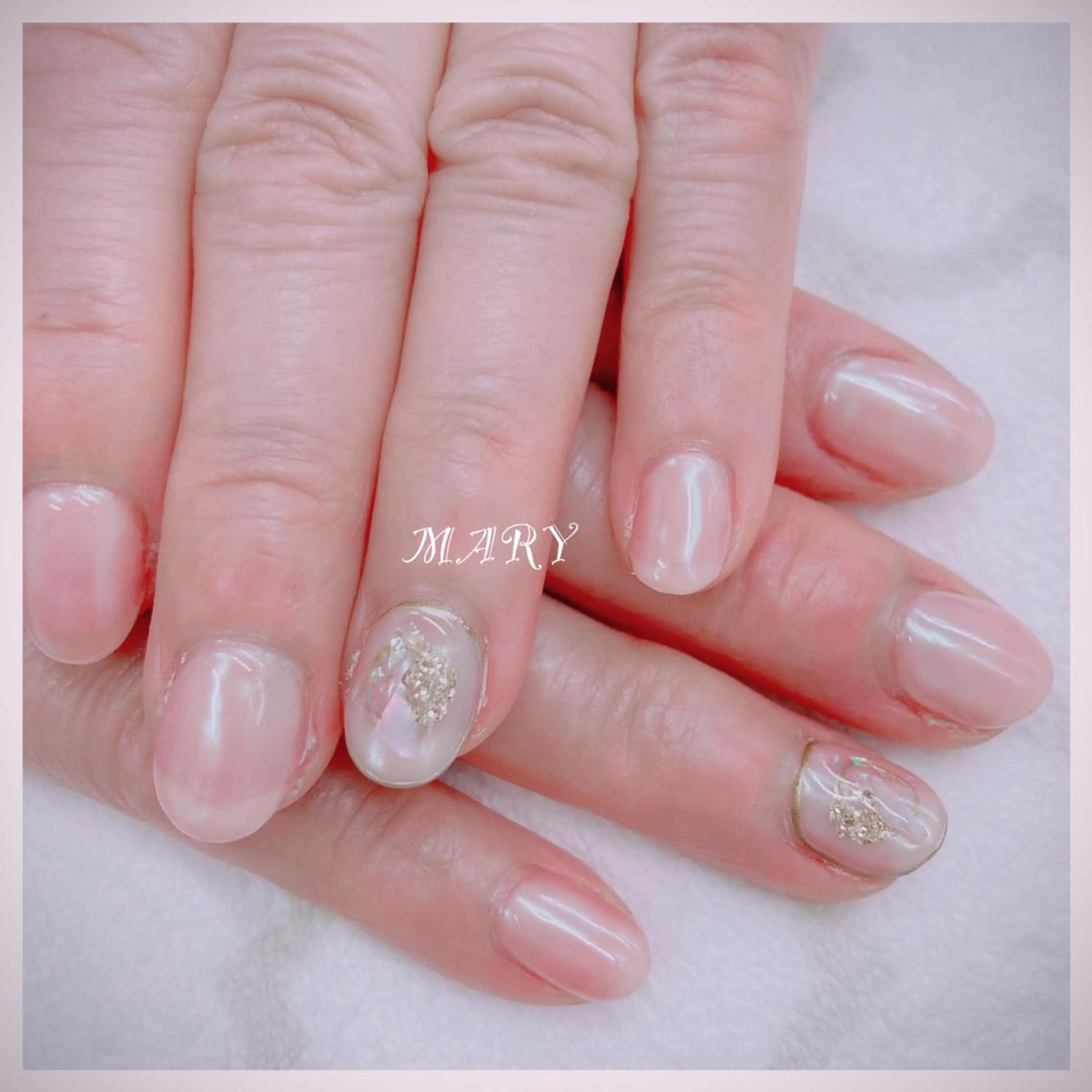 ネイル オーロラネイル ピンク Mary nail .narumiのネイルデザイン