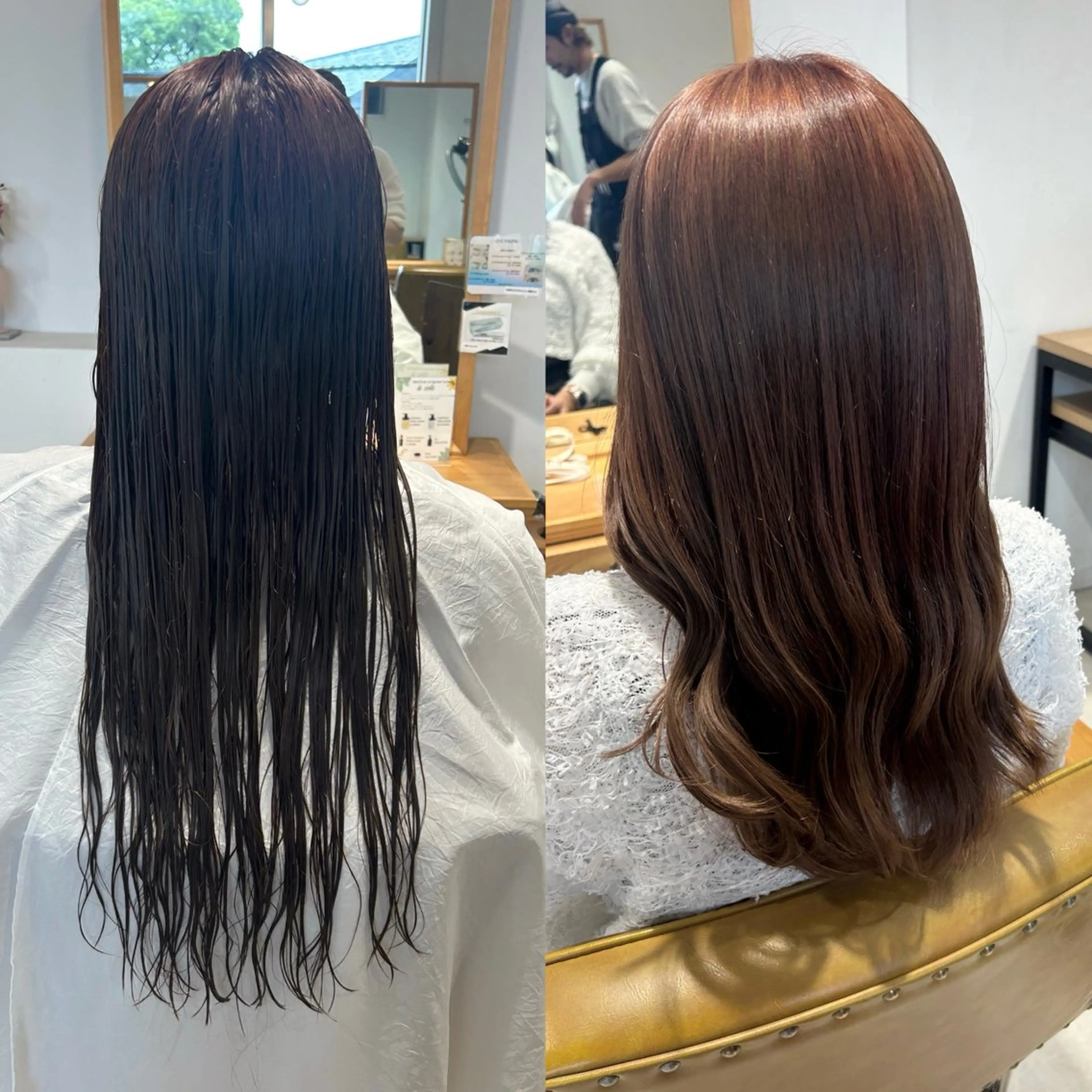 セミロング レイヤーカット 関口 桃花🌷 暖色カラーのヘアスタイル