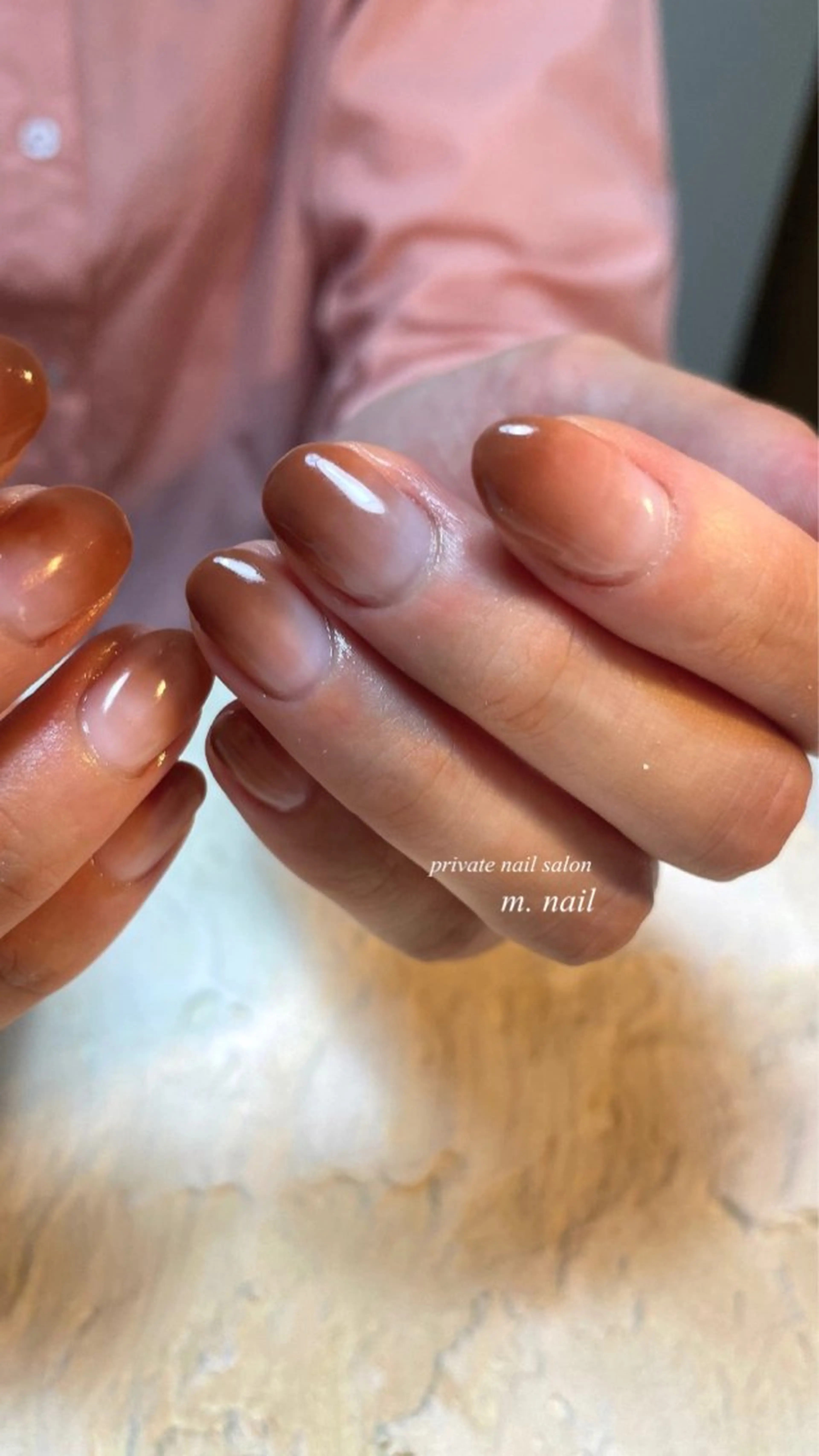 ネイル ボルドー グラデーション ワンカラーネイル シンプルネイル ハンドネイル m.nail salonのネイルデザイン