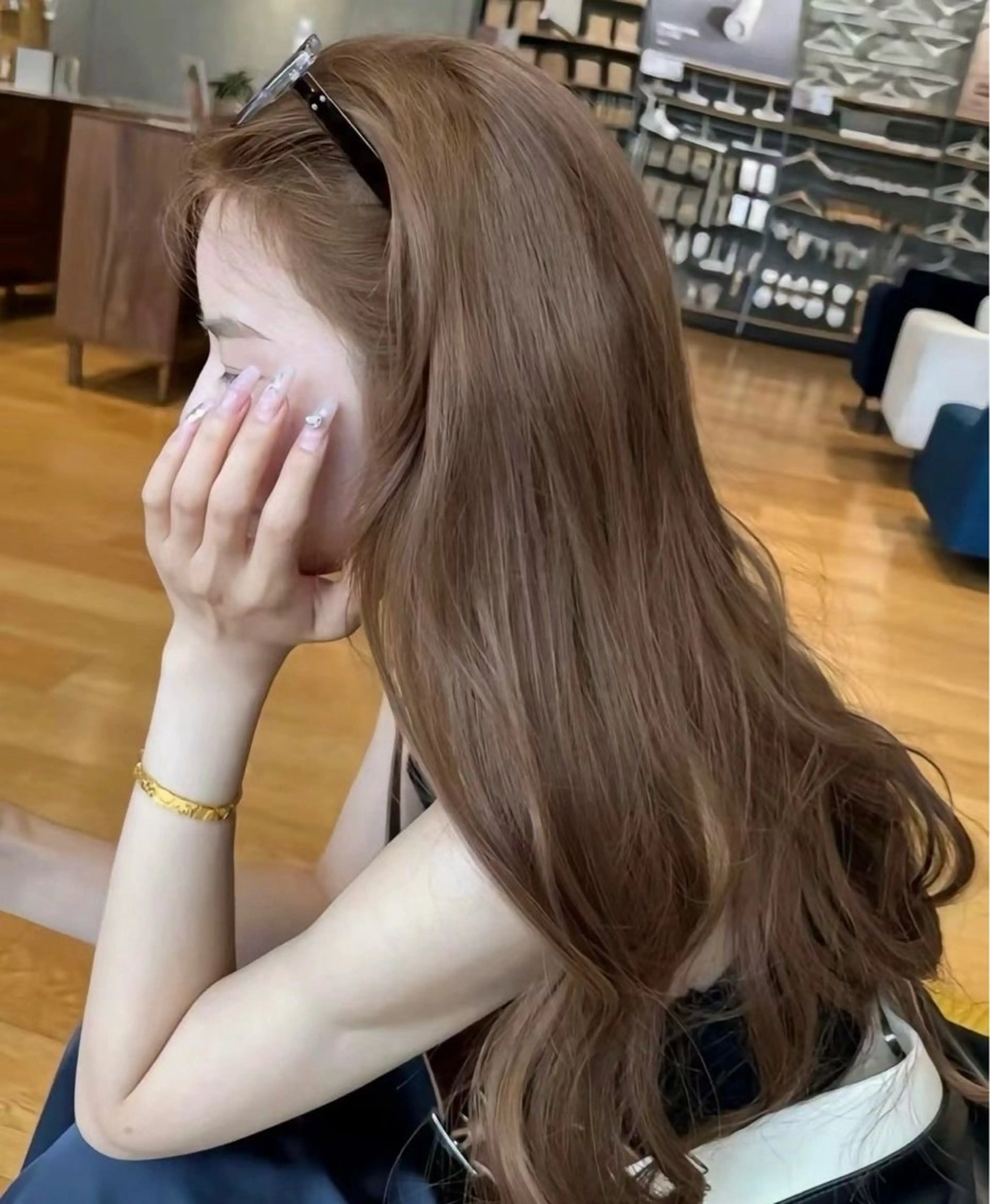 カラー ブリーチなし 透明感カラーのヘアスタイル