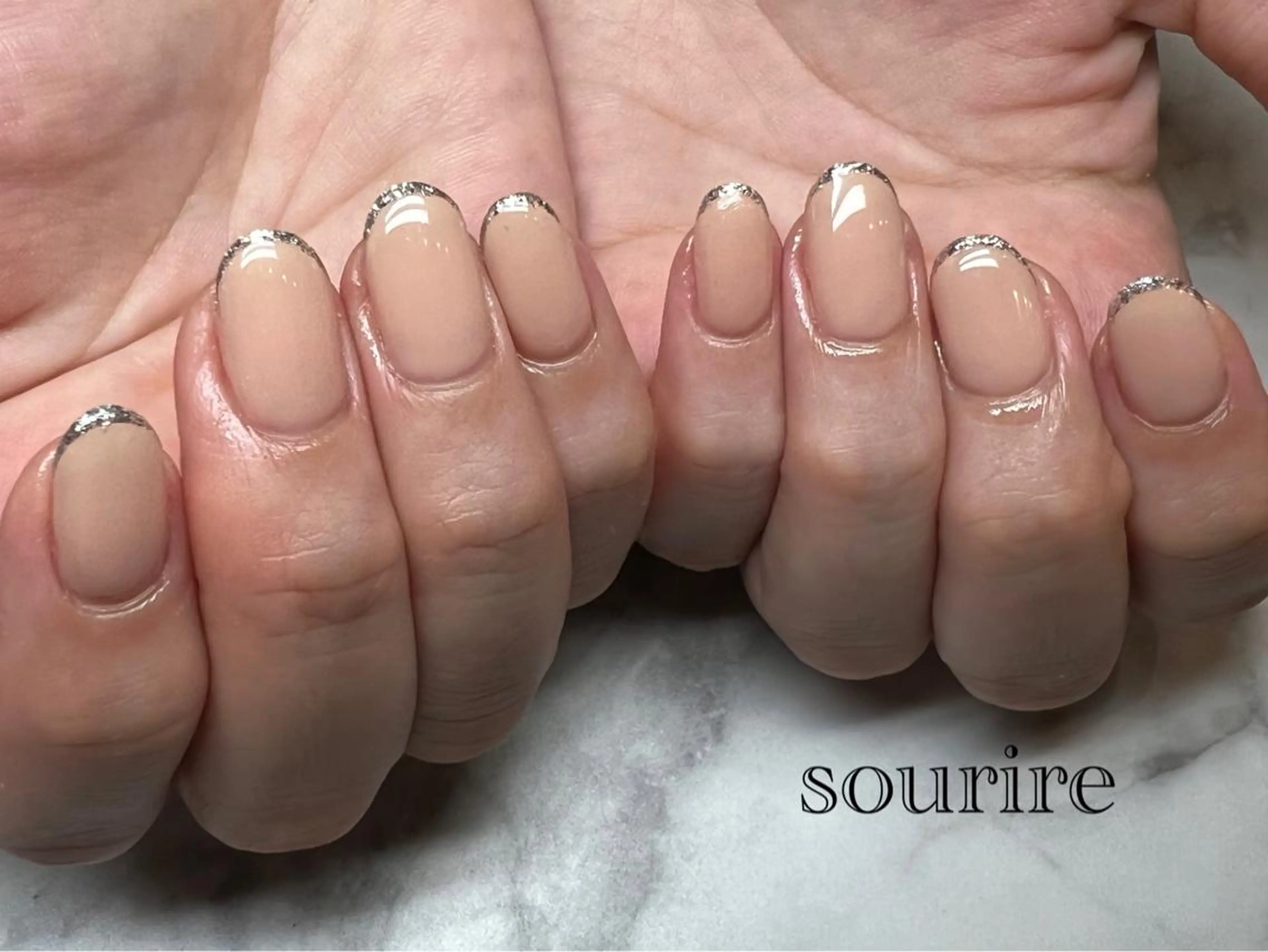 ネイル フレンチネイル Sourire つぼしたのネイルデザイン