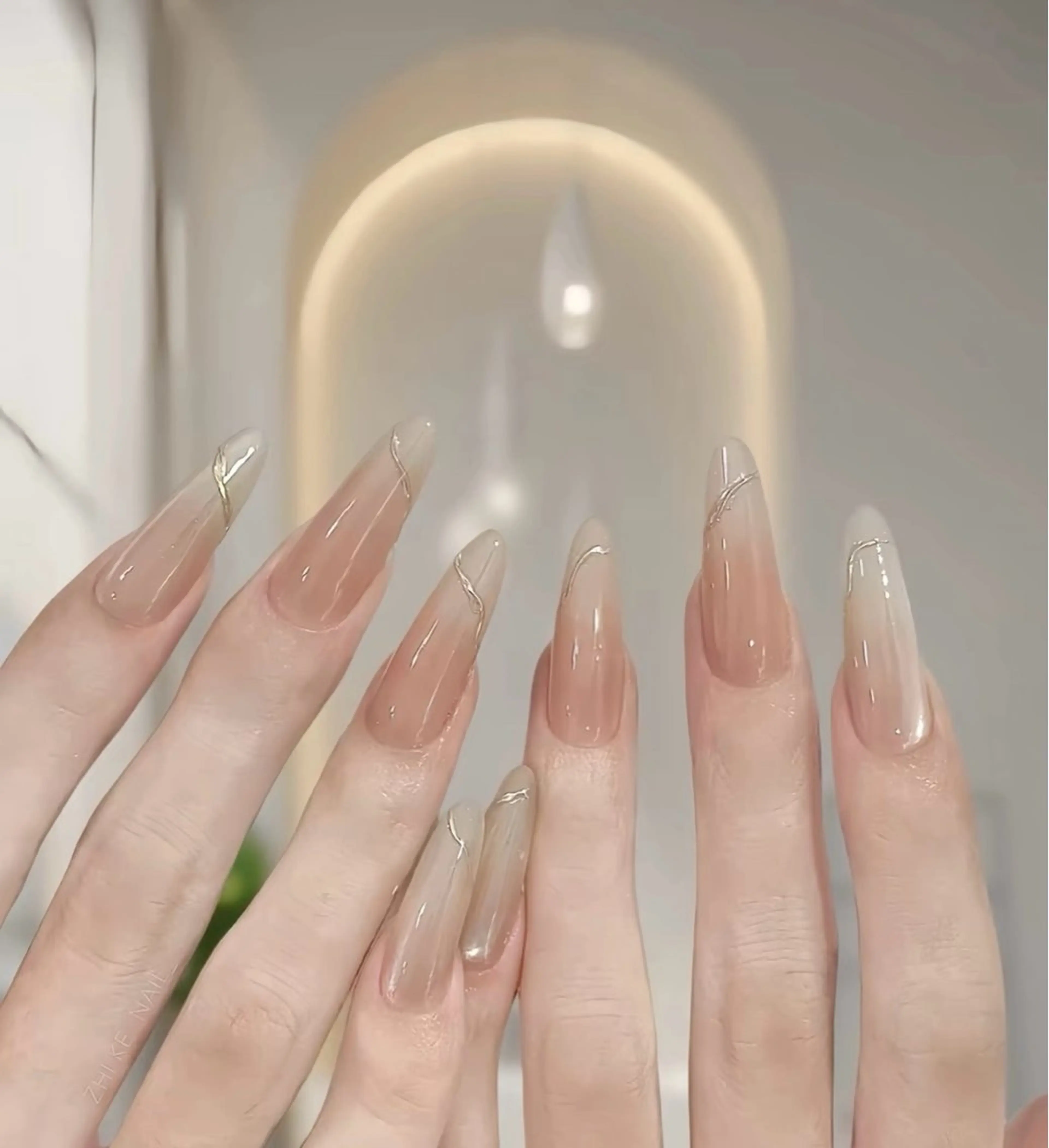 ネイル チークネイル 長さ出し フレンチネイル ガーリー 韓国ネイル sun nail池袋 モデル募集のネイルデザイン