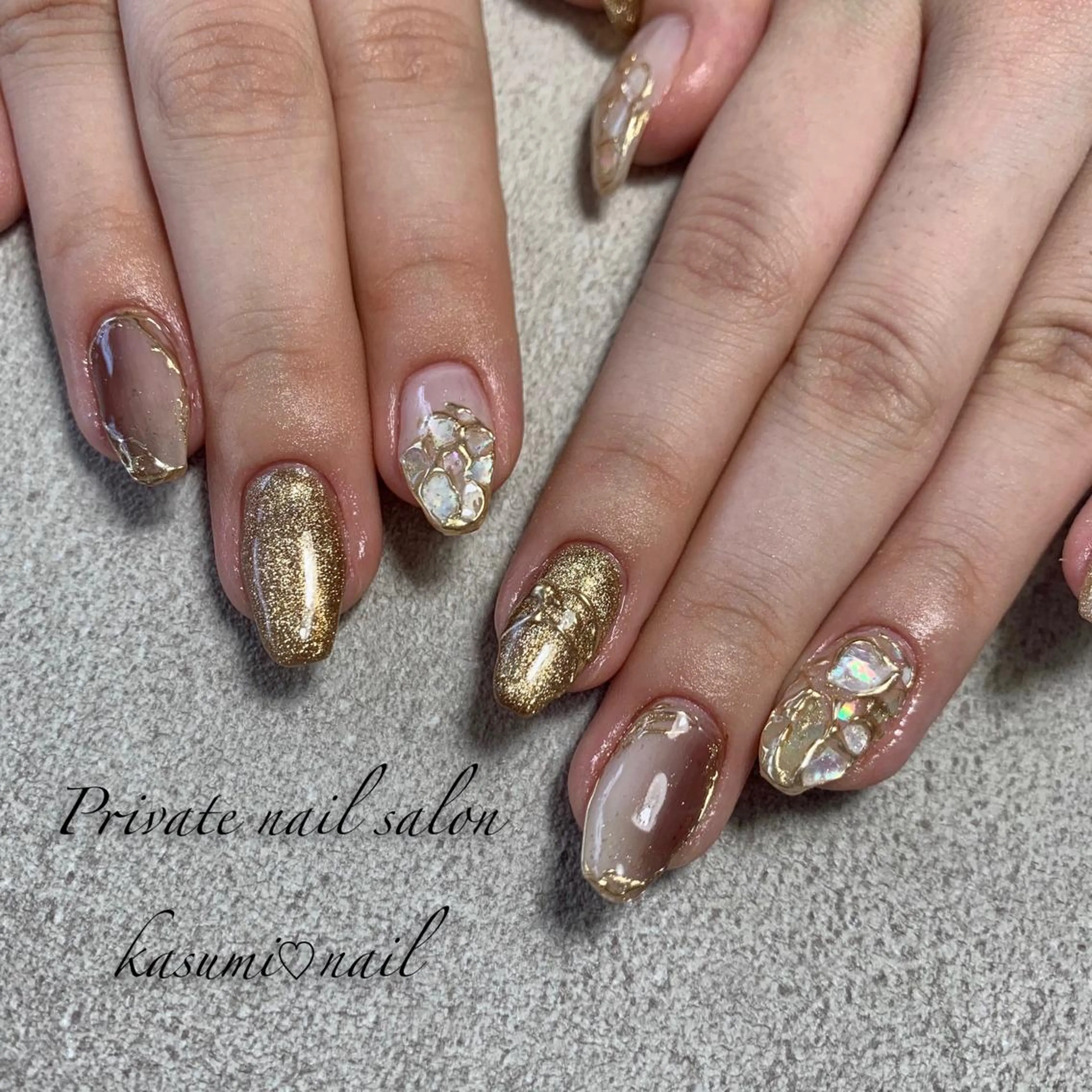 ネイル マグネットネイル ミラーネイル ニュアンスネイル 冬ネイル KASUMI♡ Nailのネイルデザイン