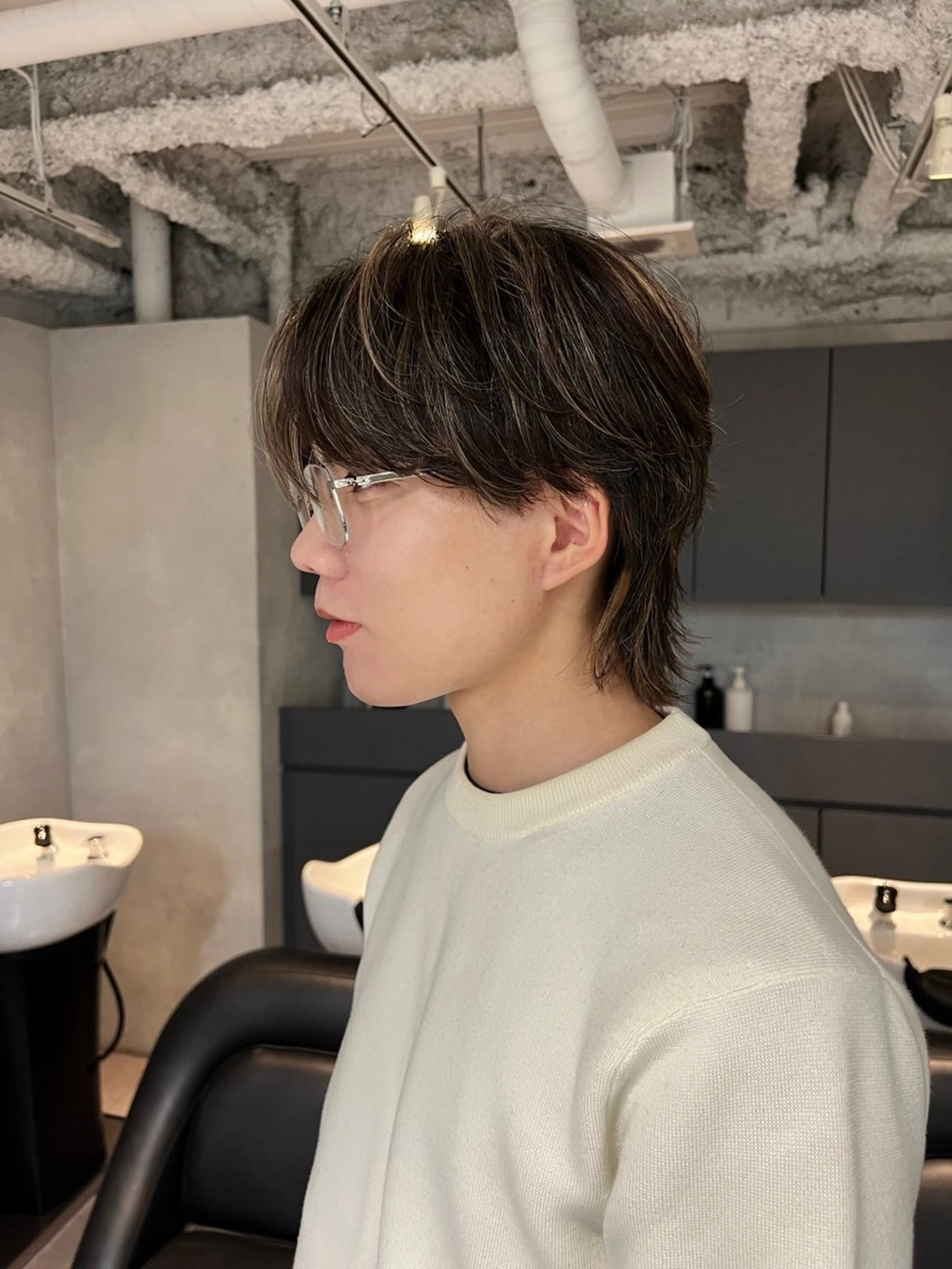 ショート カラー メンズ メンズハイライト ハイライトカラー ハイライト カット ヘアカラー トリートメント ウルフレイヤーカット /チヒロのヘアスタイル