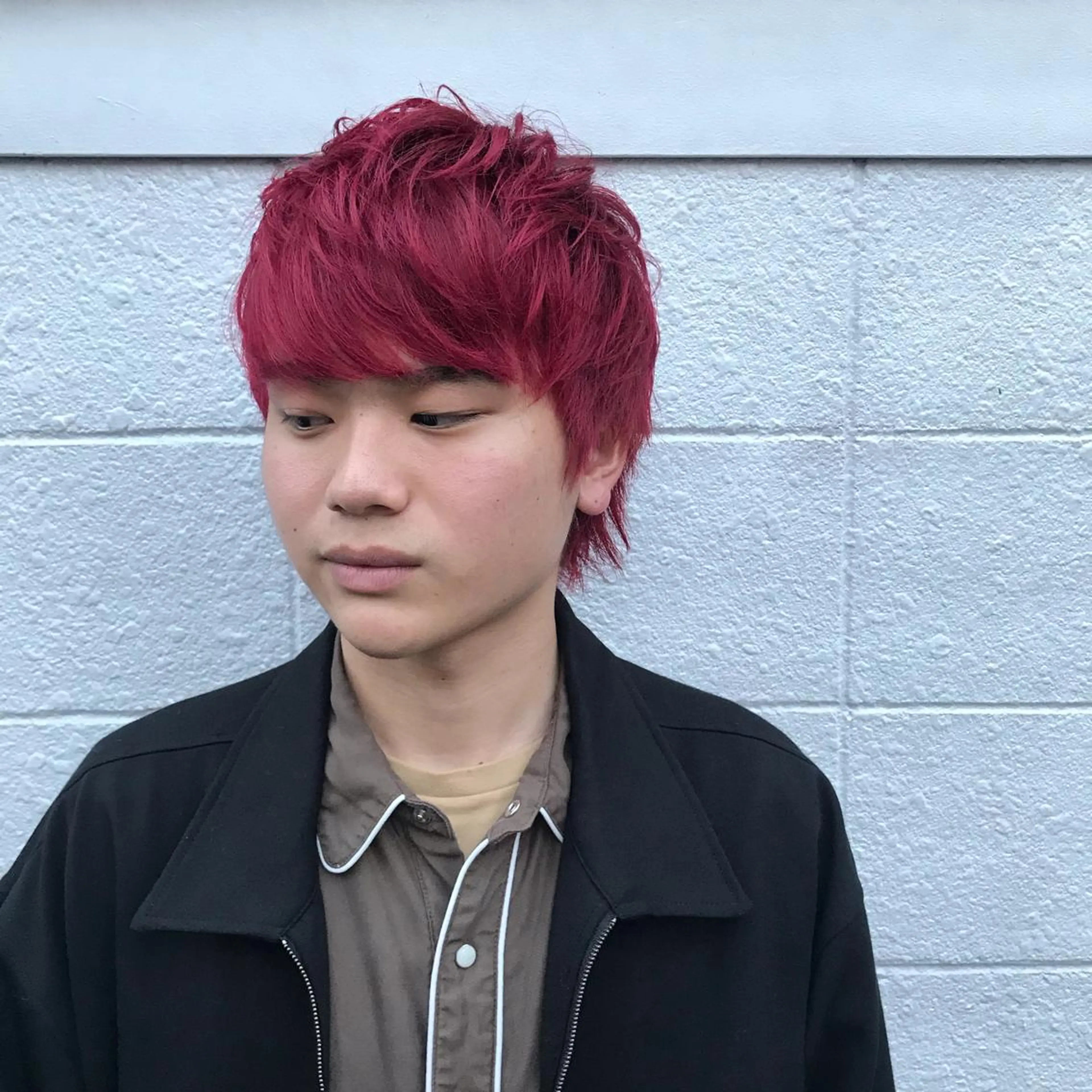 ショート カラー パーマ メンズ ニュアンスパーマ/ レイヤー/茶屋町のヘアスタイル
