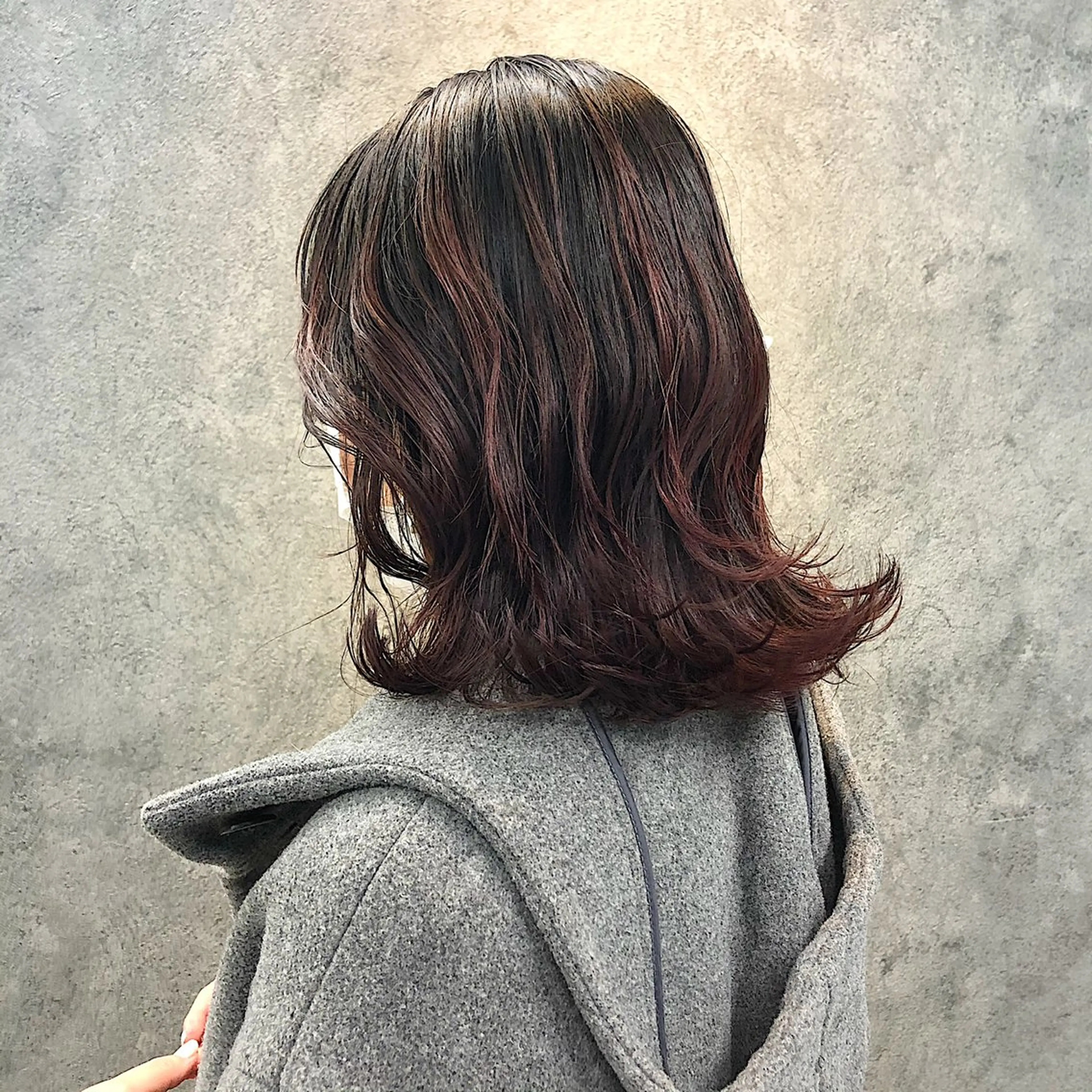 ミディアム ハイライト レイヤーカット カット ヘアカラー トリートメント 所渉/韓国レイヤー /ウルフカットのヘアスタイル