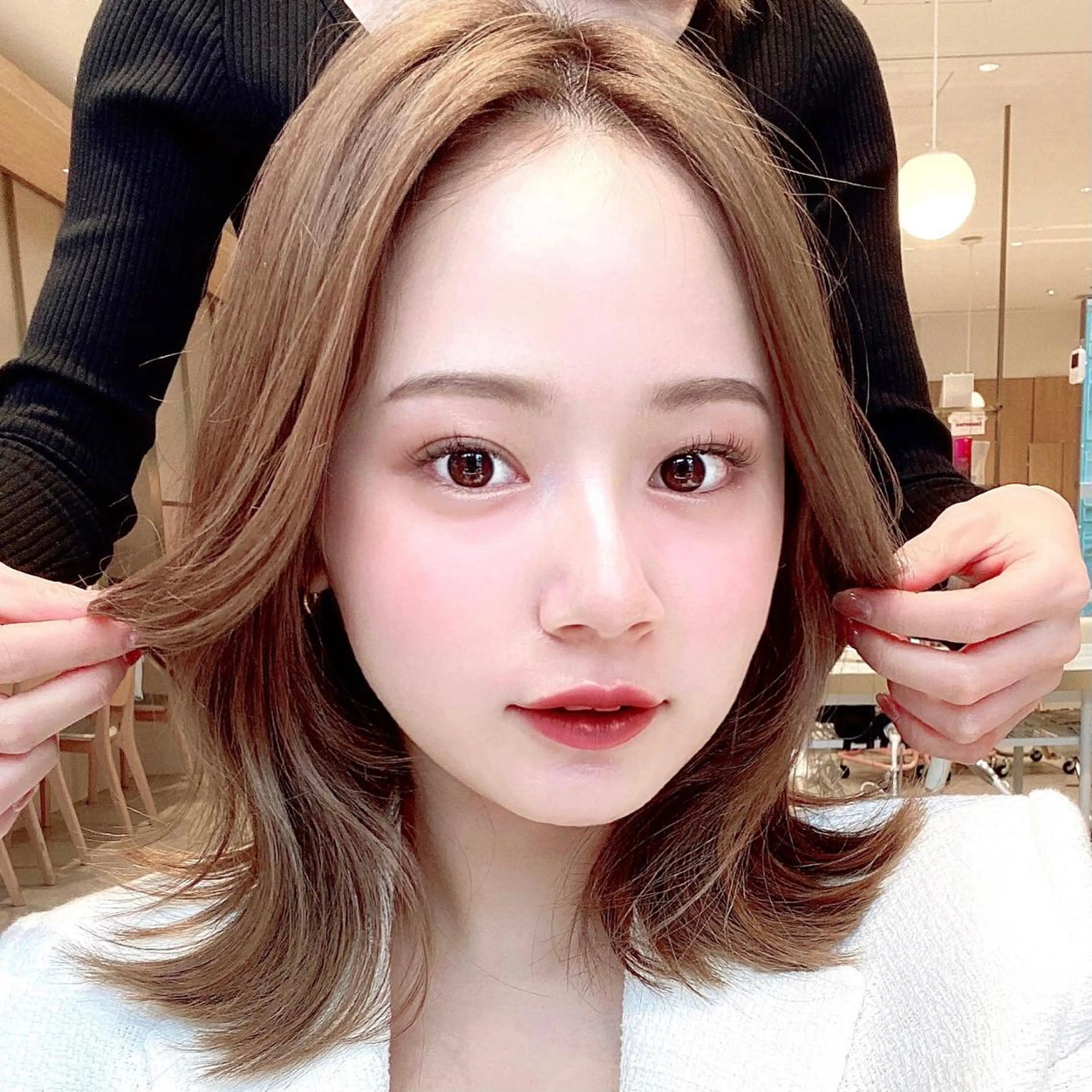 ミディアム カット ヘアカラー トリートメント 韓国くびれレイヤー 🇰🇷はづきのヘアスタイル