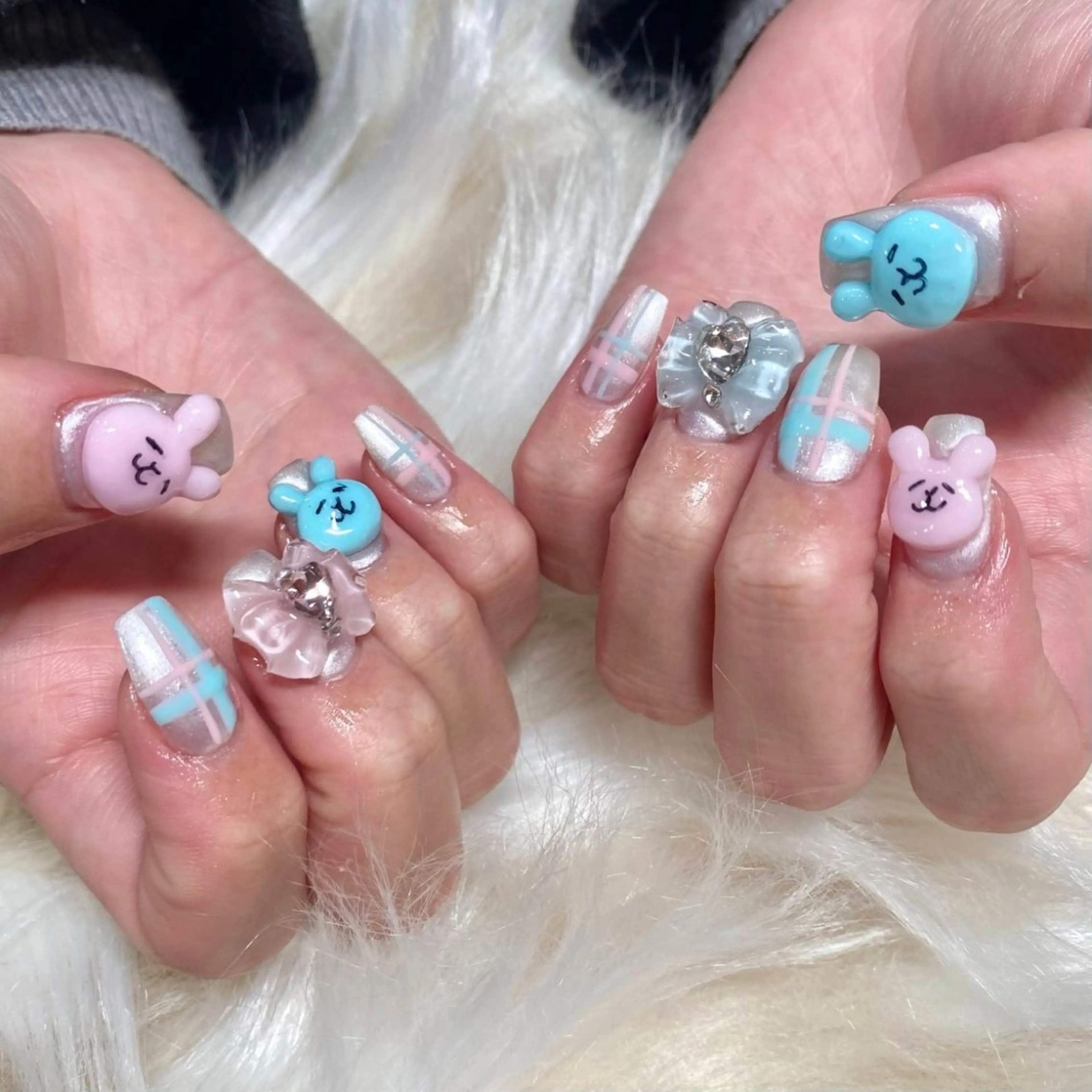 ネイル 成人式 長さ出し フラッシュネイル フレンチネイル ジェルネイル ハンドネイル Nail&eye Belire 新宿のネイルデザイン