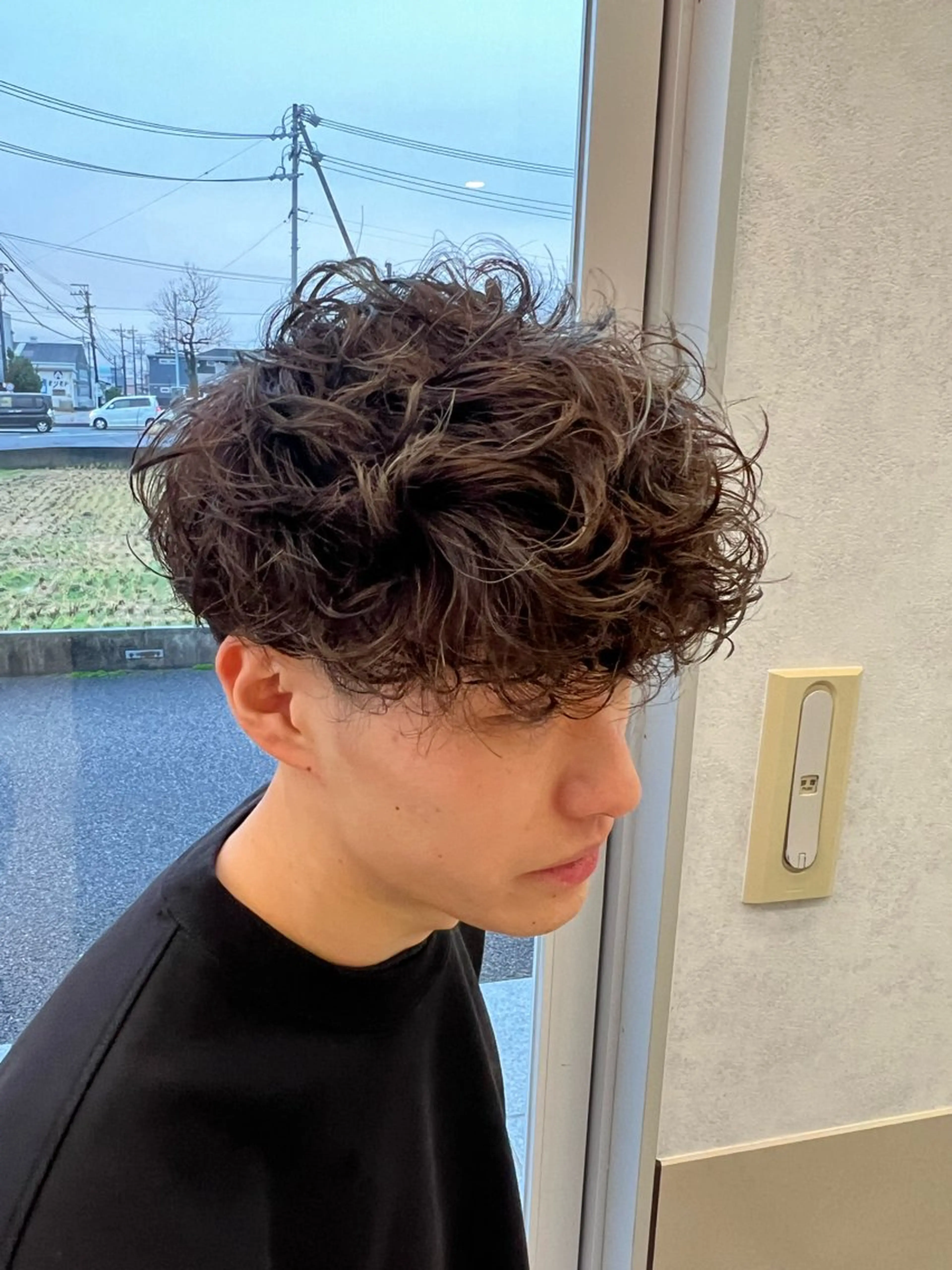 ミディアム ミディアムパーマ 外国人風カラー カット パーマ トリートメント Oops旧TABOO 早野太郎のヘアスタイル