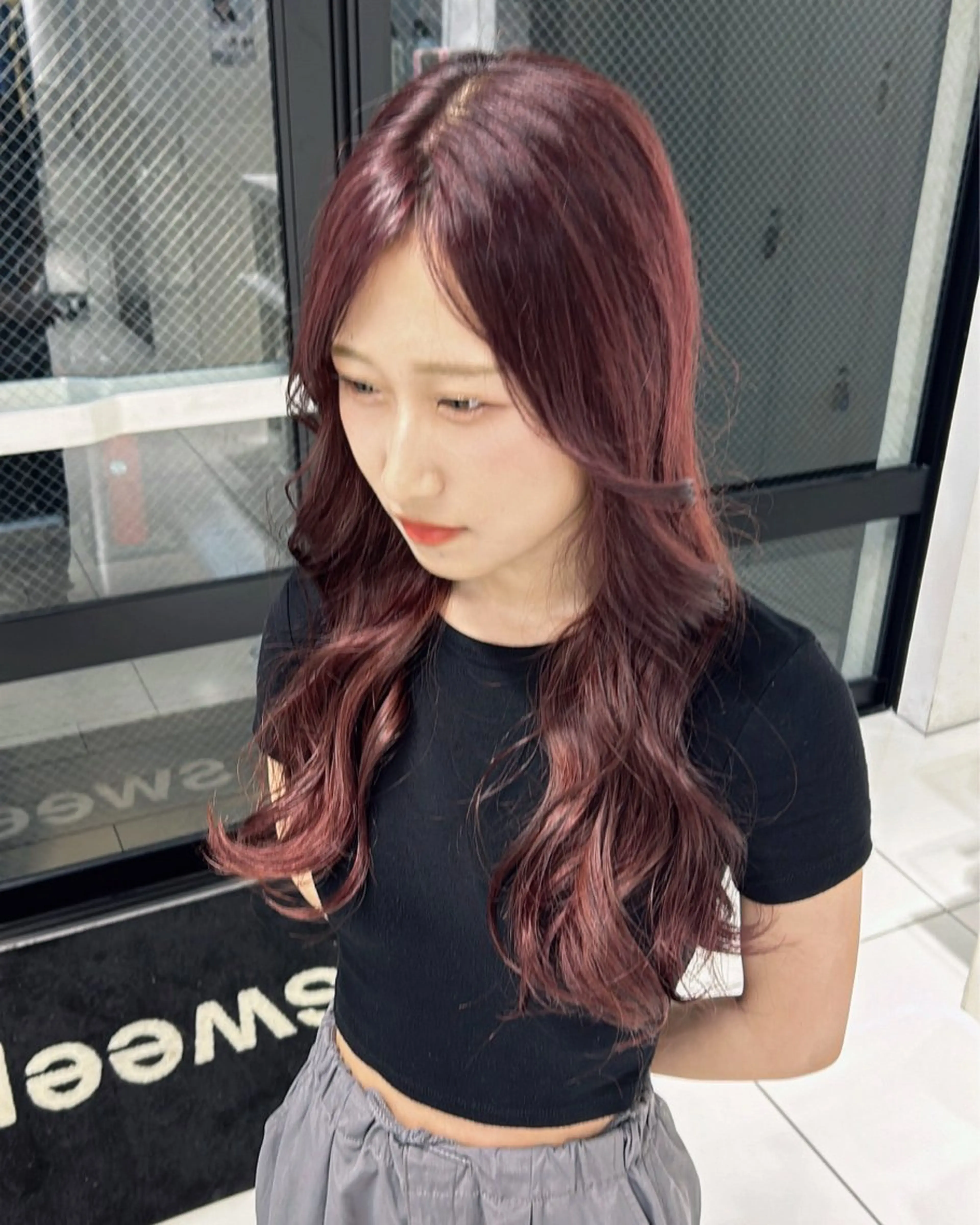 ロング カラー レッドカラー shizuna/平尾 /カラー/髪質改善のヘアスタイル