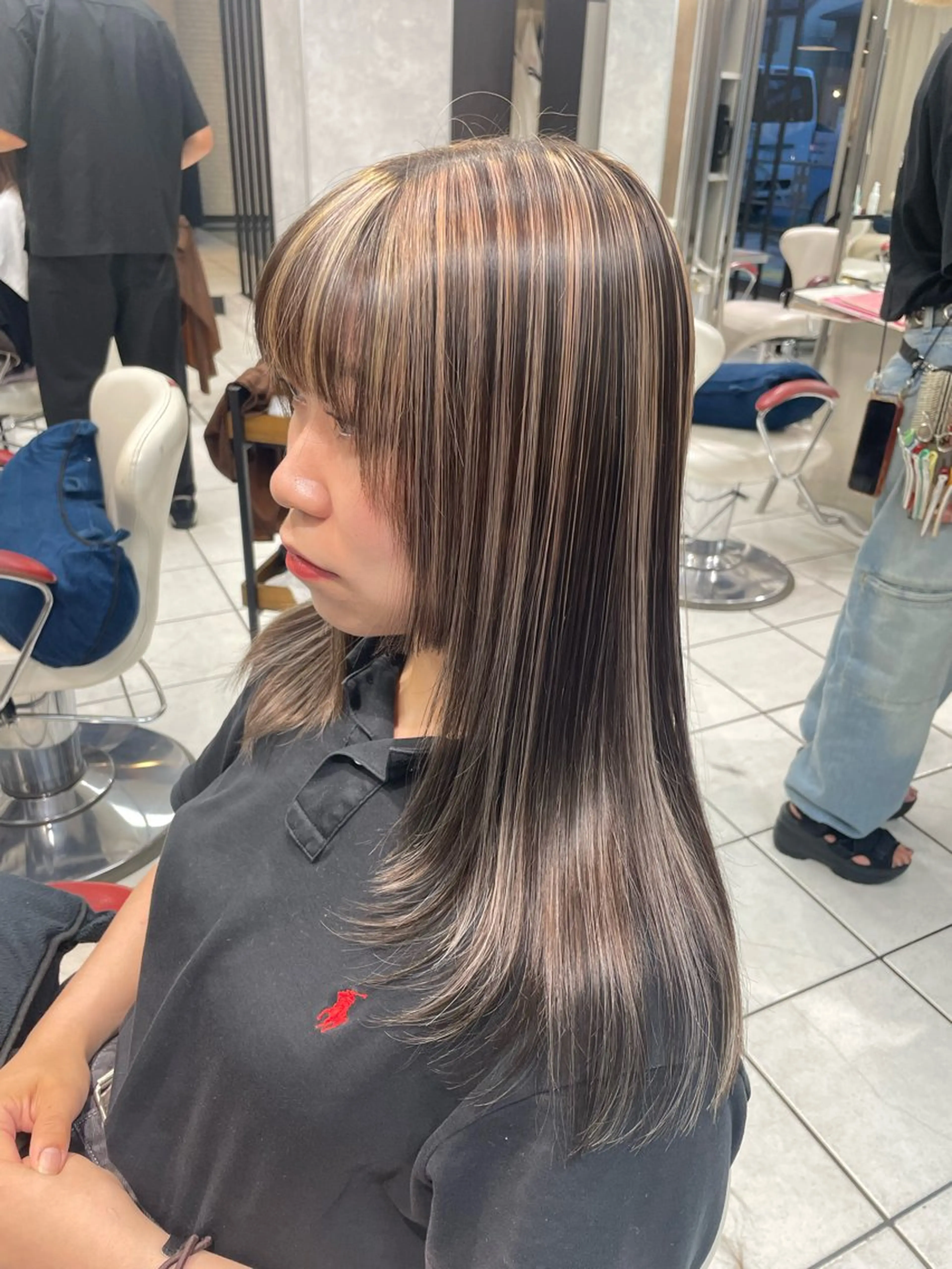 セミロング カラー ヘアアレンジ ハイライトカラー ハイライト 韓国風ヘア レイヤーカット 🌿ボブ/韓国レイヤ ー/masuda🌿のヘアスタイル