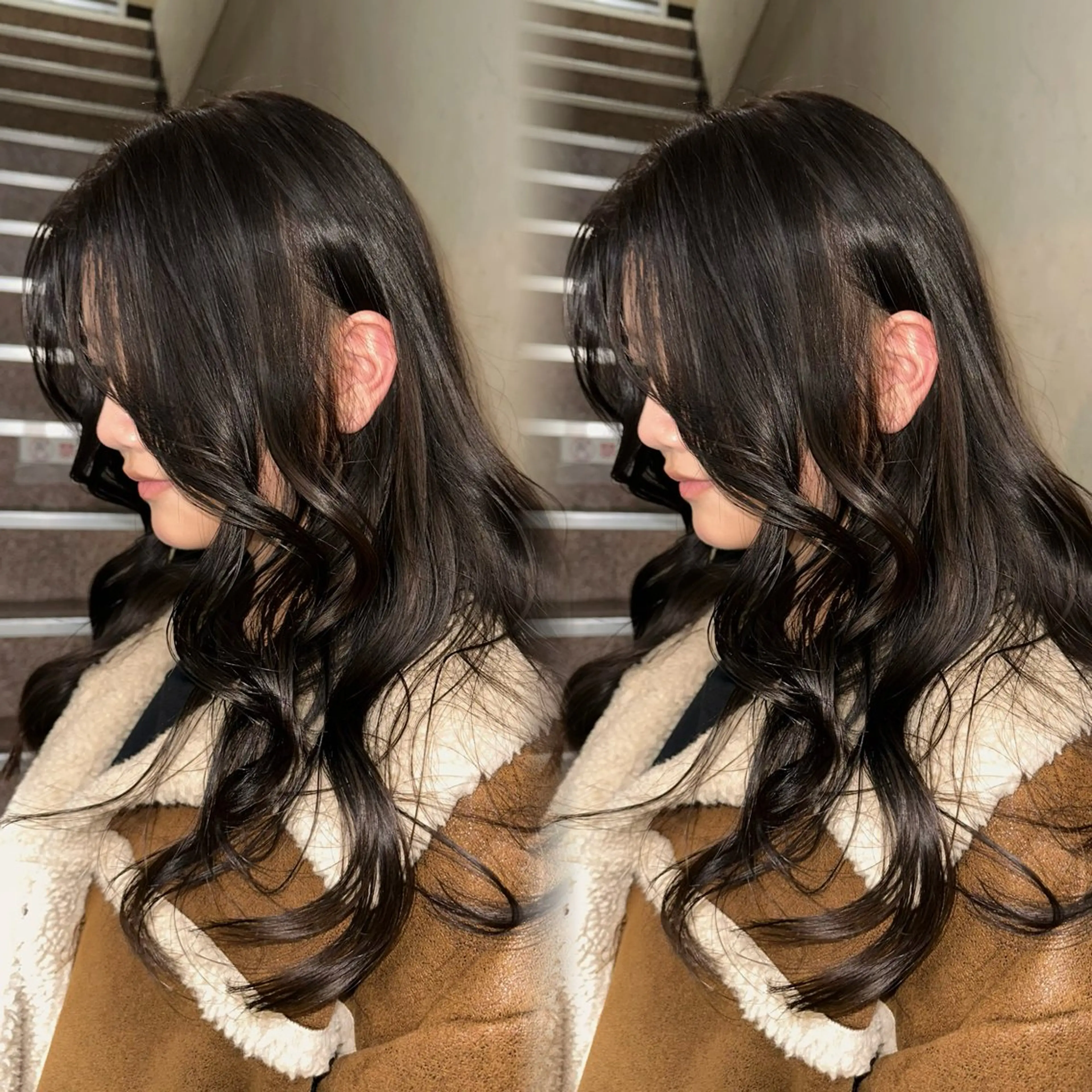 ロング カラー 透明感カラー グレージュ オリーブグレージュ オリーブグレー ヘアカラー トリートメント ainya/心斎橋 /ハイトーン/カラーのヘアスタイル