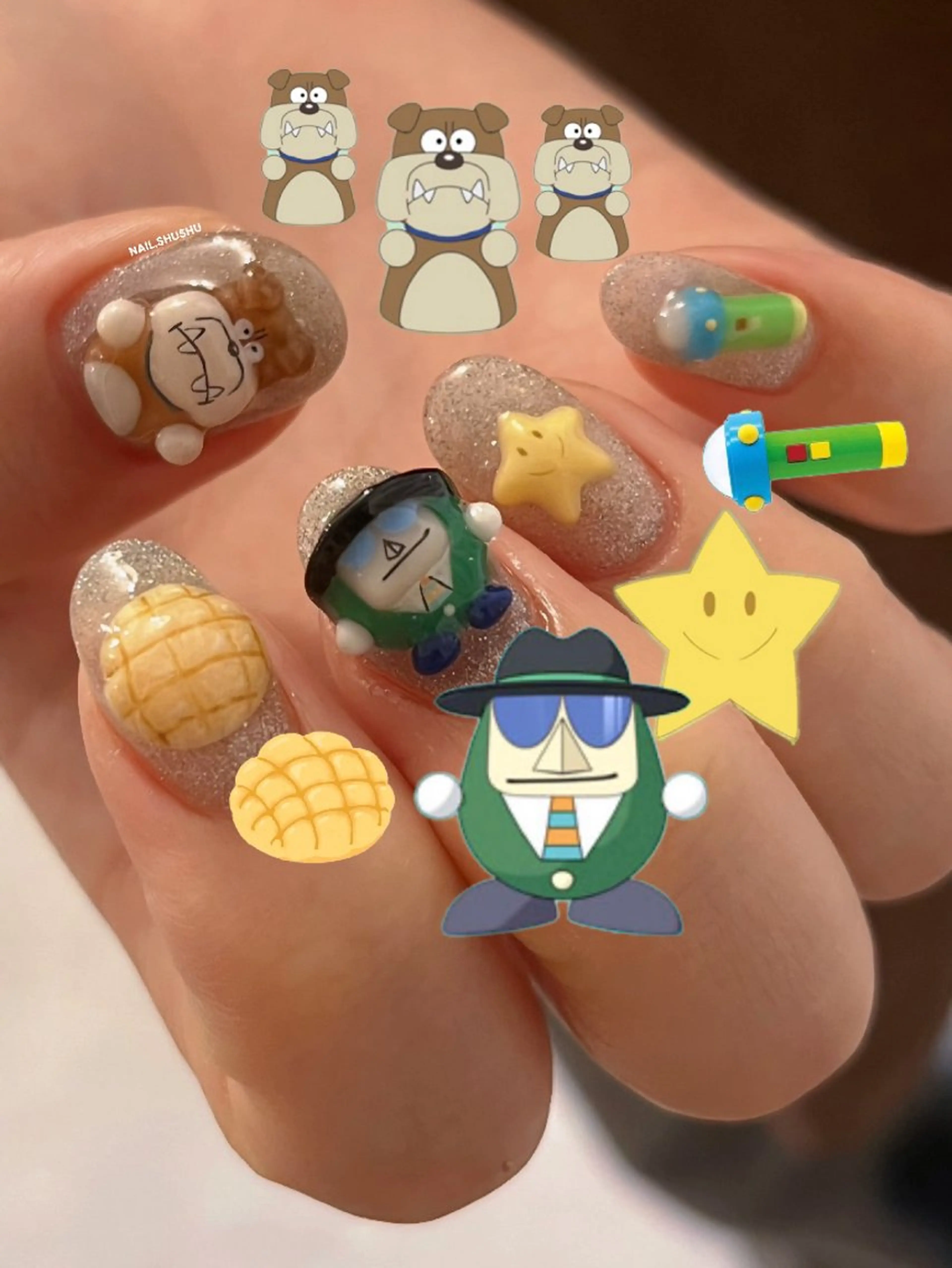 ネイル ハンドネイル 3dパーツ/流行り 👧shushu❤️のネイルデザイン