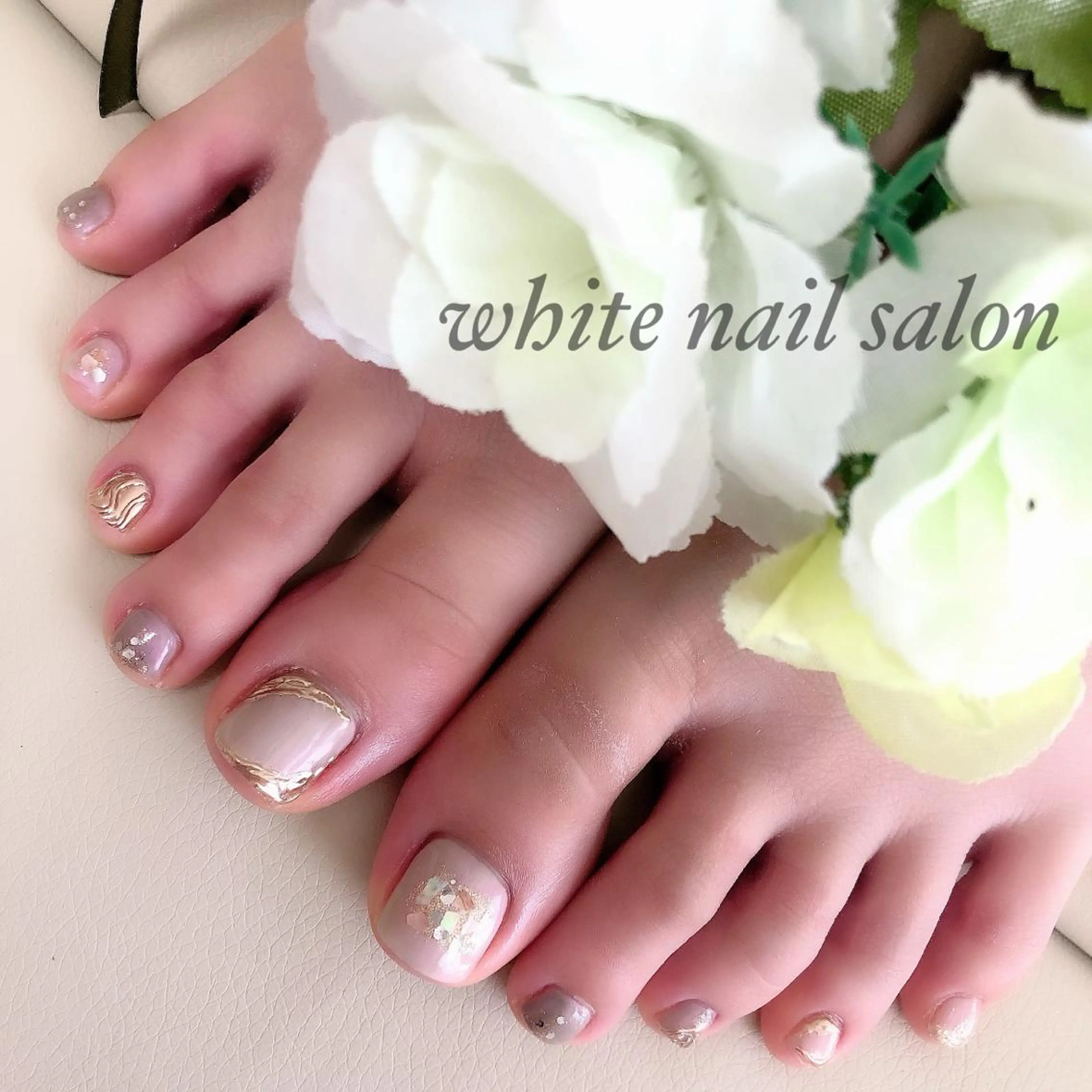 ネイル アートネイル フレンチネイル ジェルネイル ハードジェル 持ち込み フットネイル white nail salonのネイルデザイン