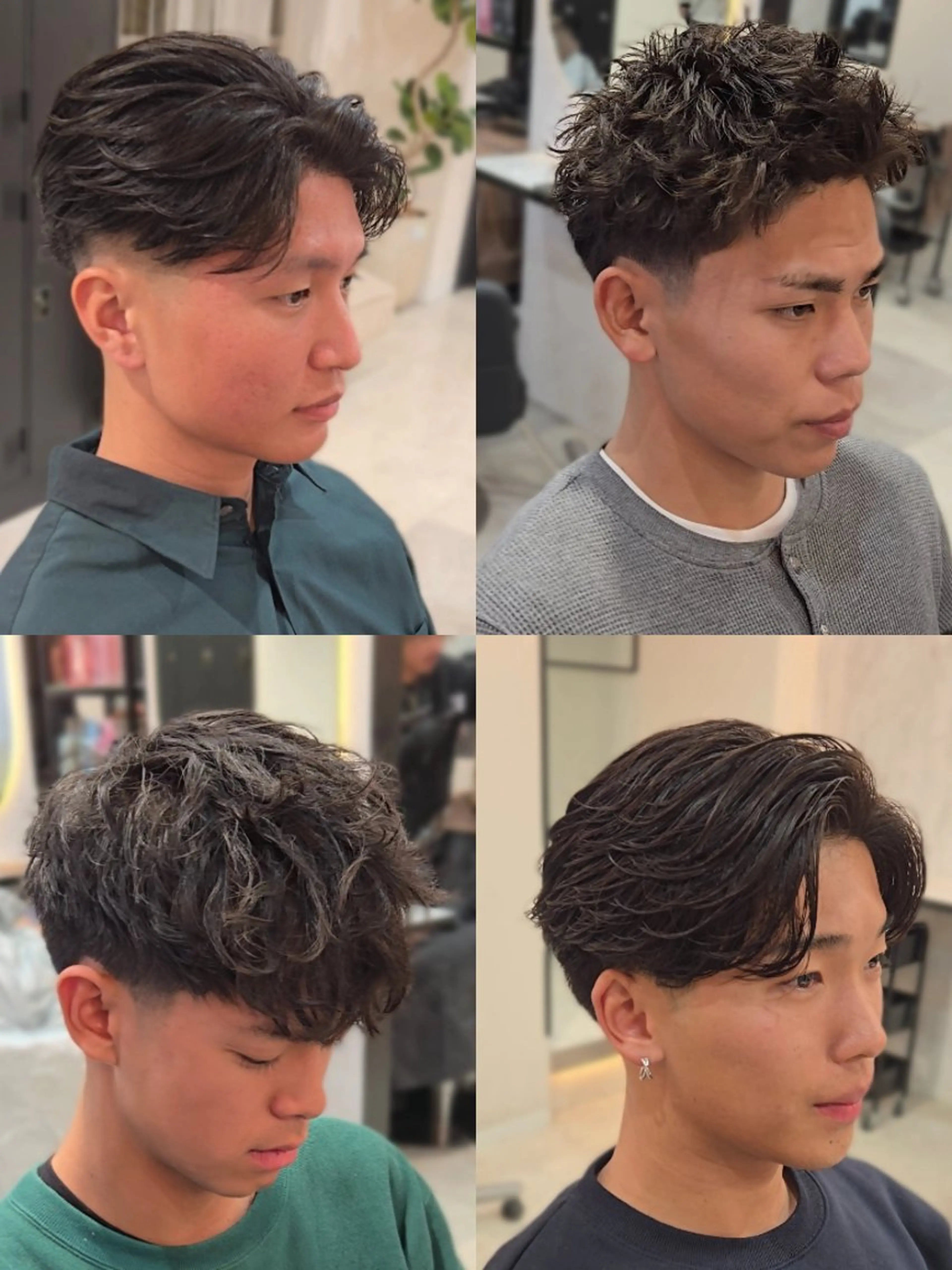 メンズ パーマ センターパート フェードカット メンズパーマ スペインカール カット パーマ ヘアセット LEN名古屋/パーマ 海外ヘア/メンズ特化のヘアスタイル