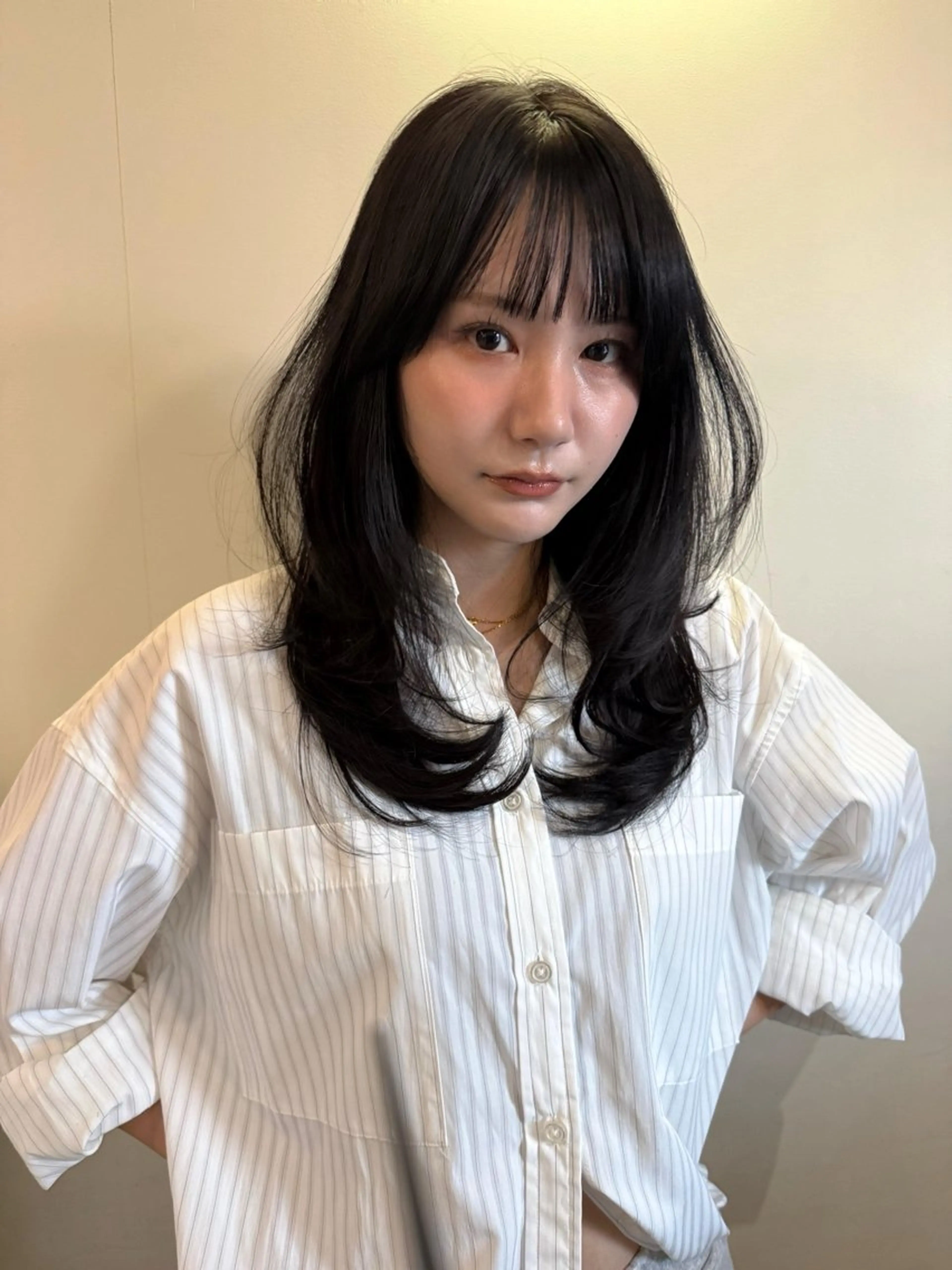 セミロング レイヤーカット カット ヘアカラー レイヤーカット\ウル フ　chinatsuのヘアスタイル