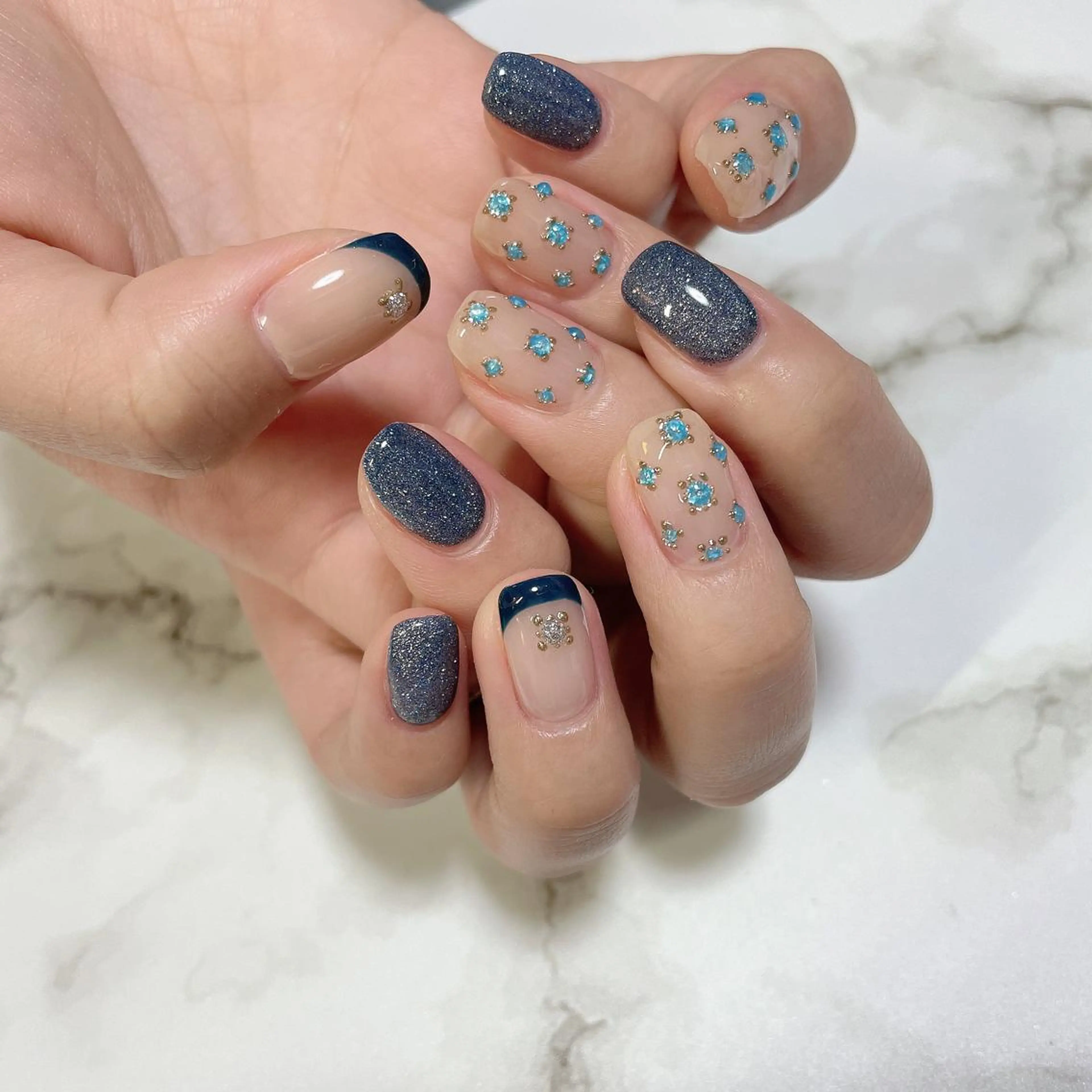 ネイル ストーンネイル ハンドネイル K's nail kotoeのネイルデザイン