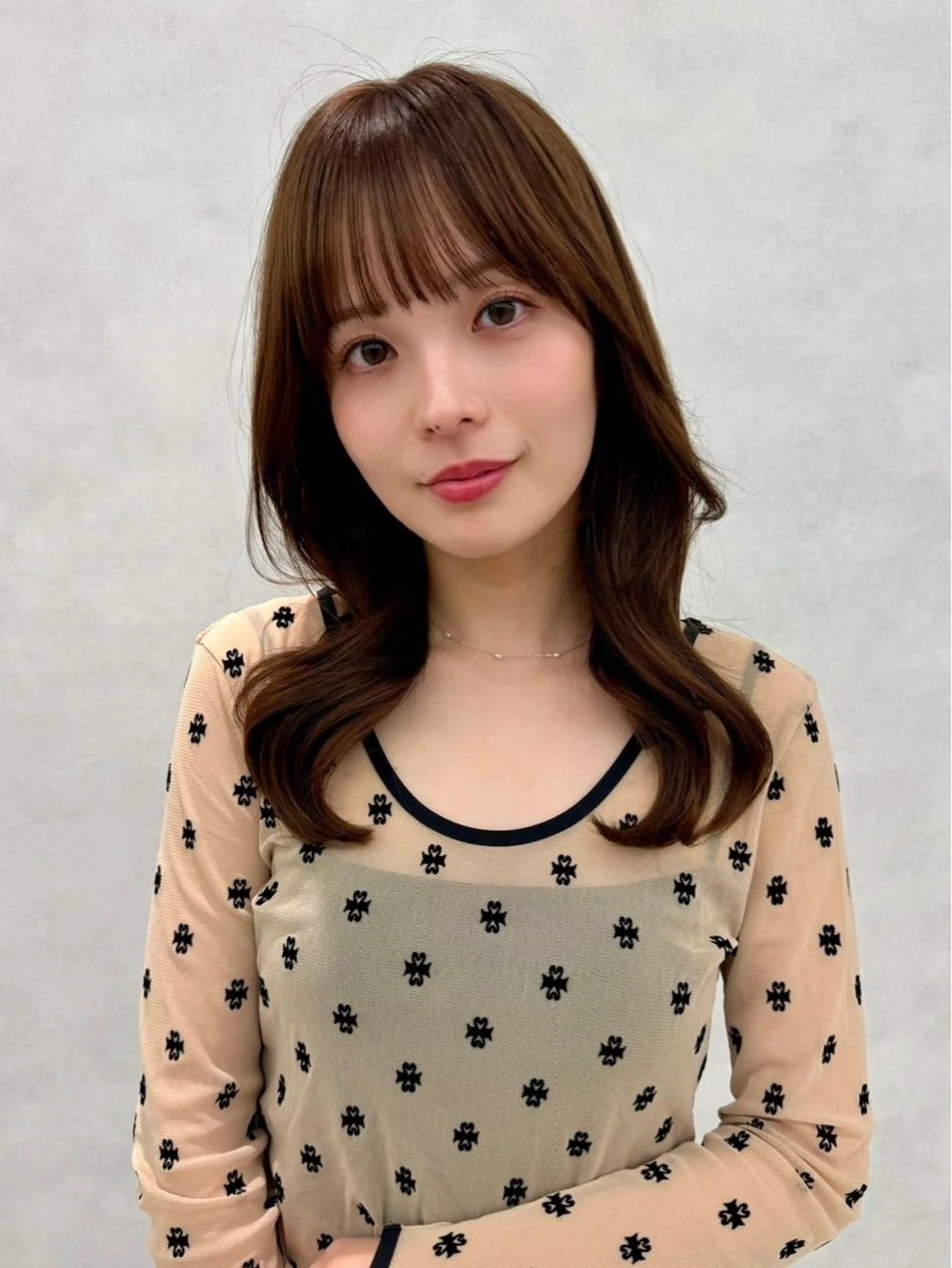 セミロング カラー カット ヘアカラー トリートメント 韓国レイヤー🇰🇷 顔周り/yui💞のヘアスタイル