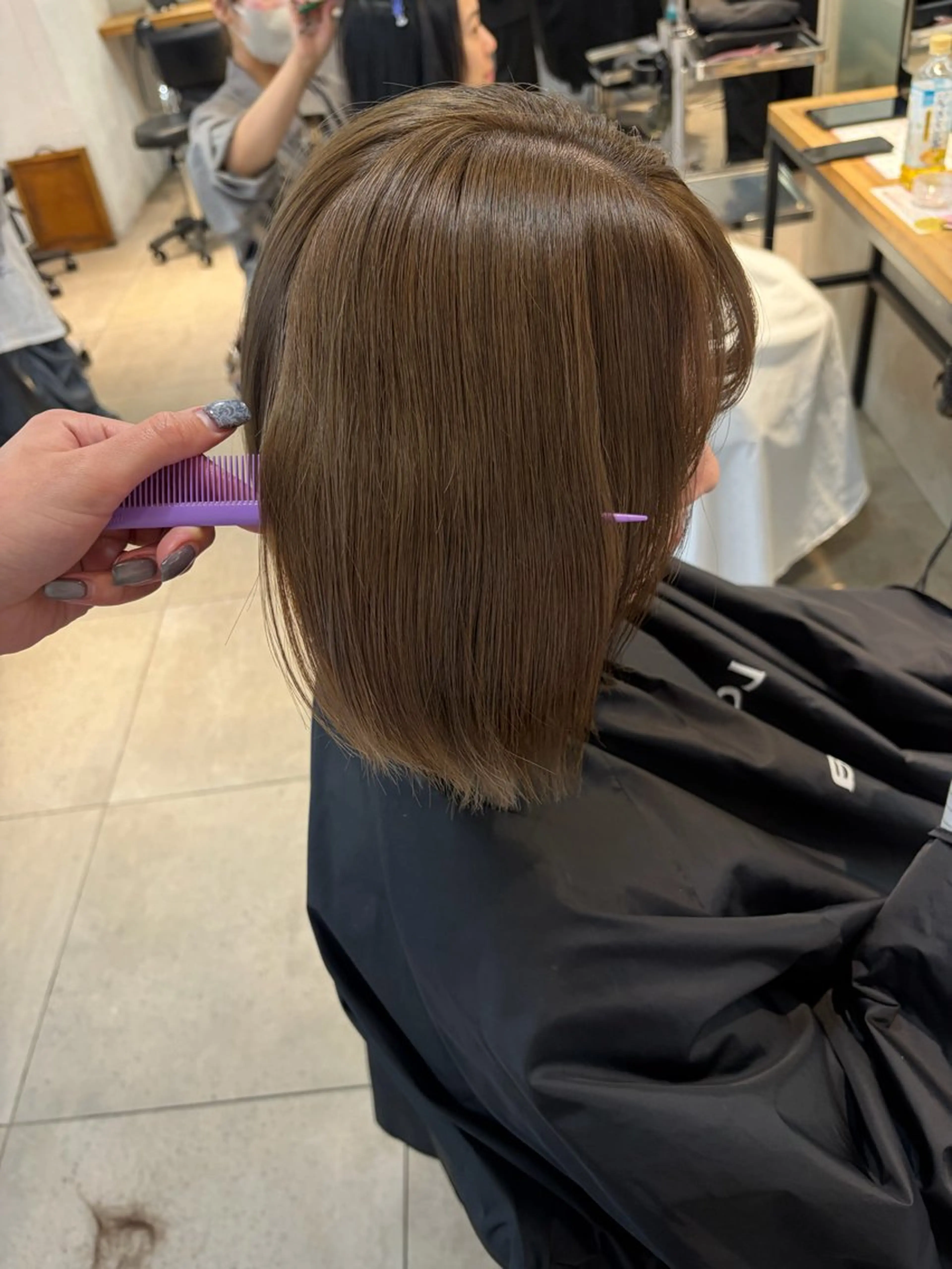 ショート カラー ブリーチ ブリーチなしカラー ヘアカラー トリートメント 縮毛/ベージュカラー Mariamu🫧のヘアスタイル