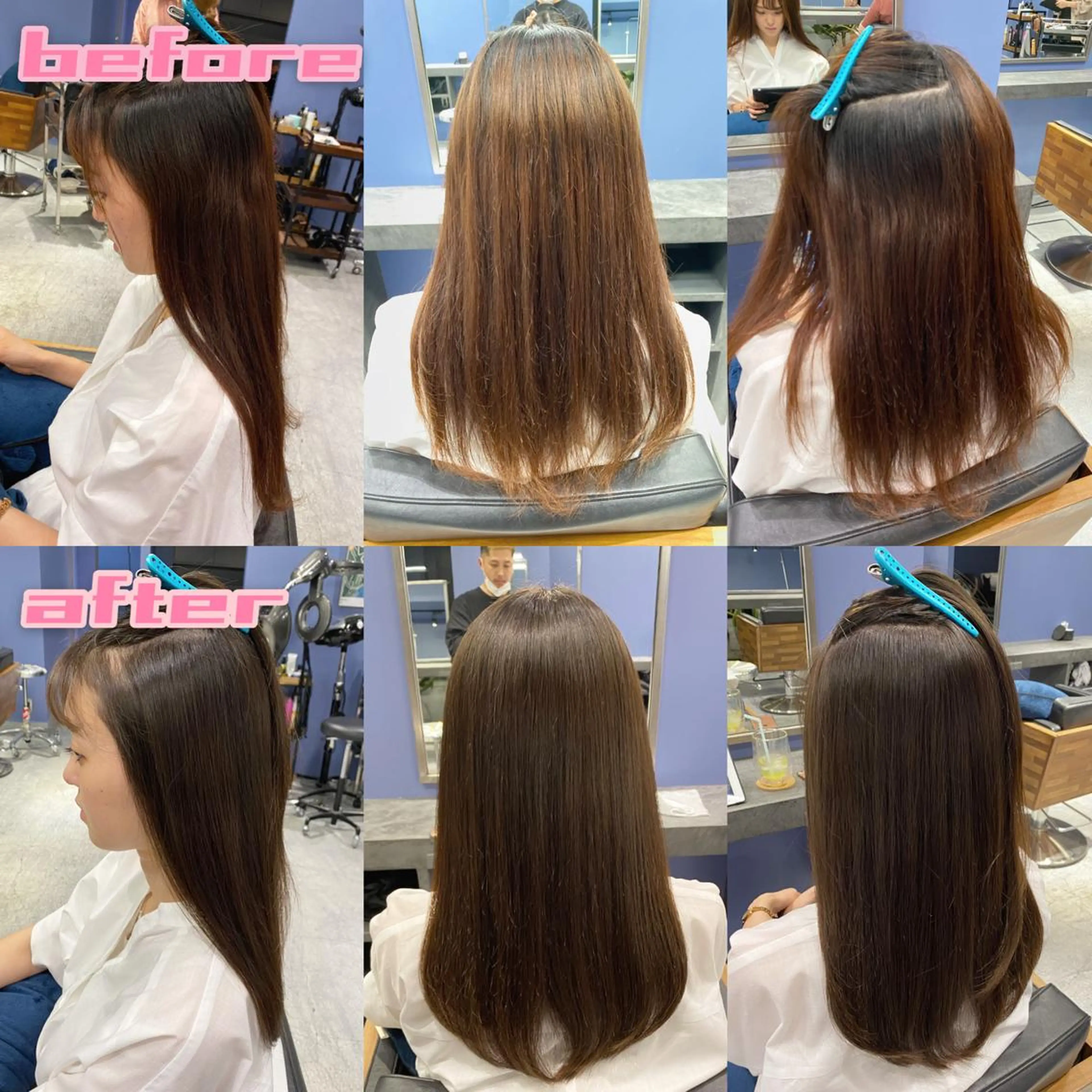 セミロング カラー パーマ イルミナカラー 縮毛矯正 ストレートパーマ カット 縮毛矯正 トリートメント ブリーチ縮毛矯正/ デサキ ショウヘイのヘアスタイル