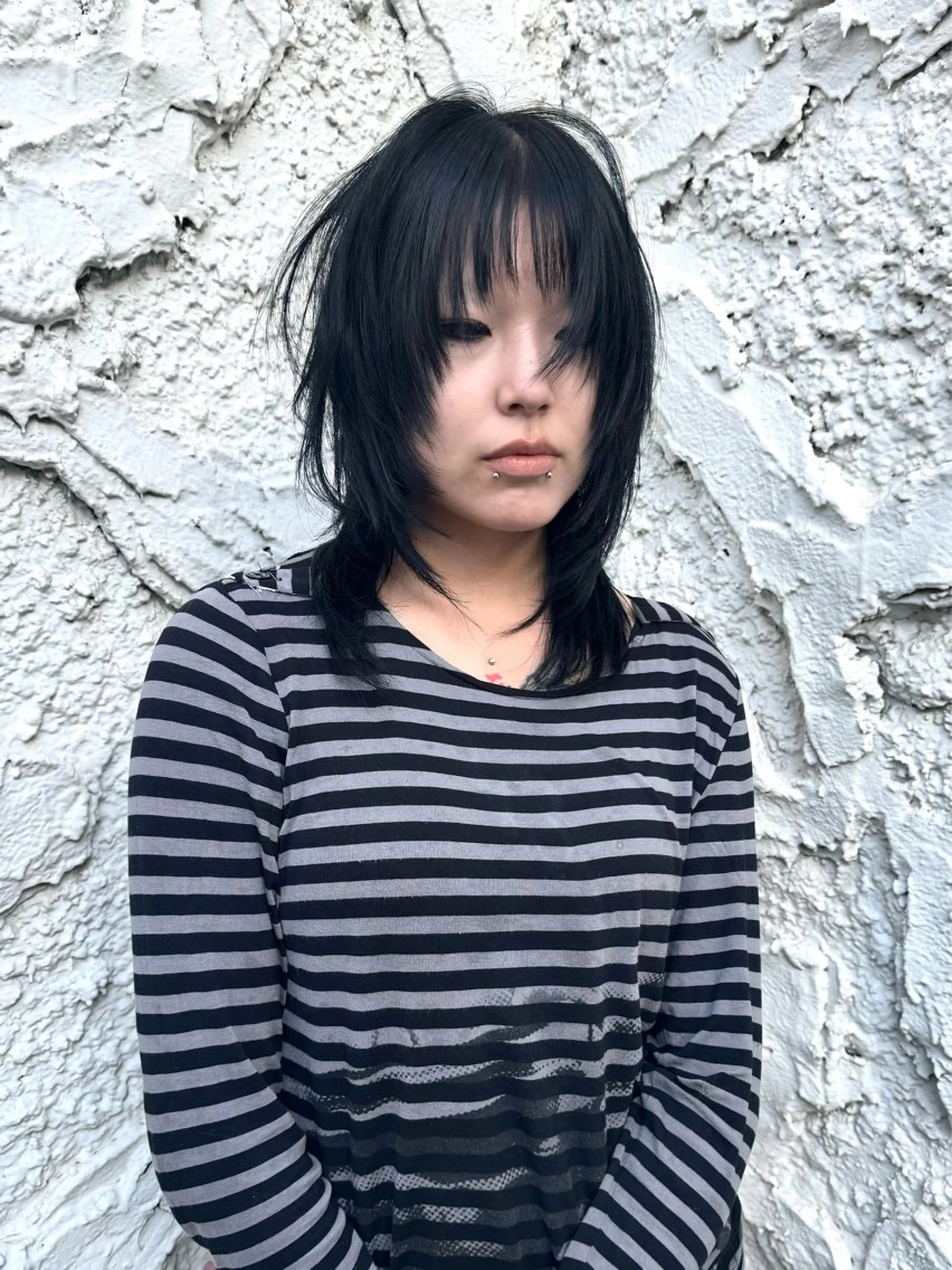 セミロング カット デザインカラー⭐︎★ 🐆hyo🐆のヘアスタイル