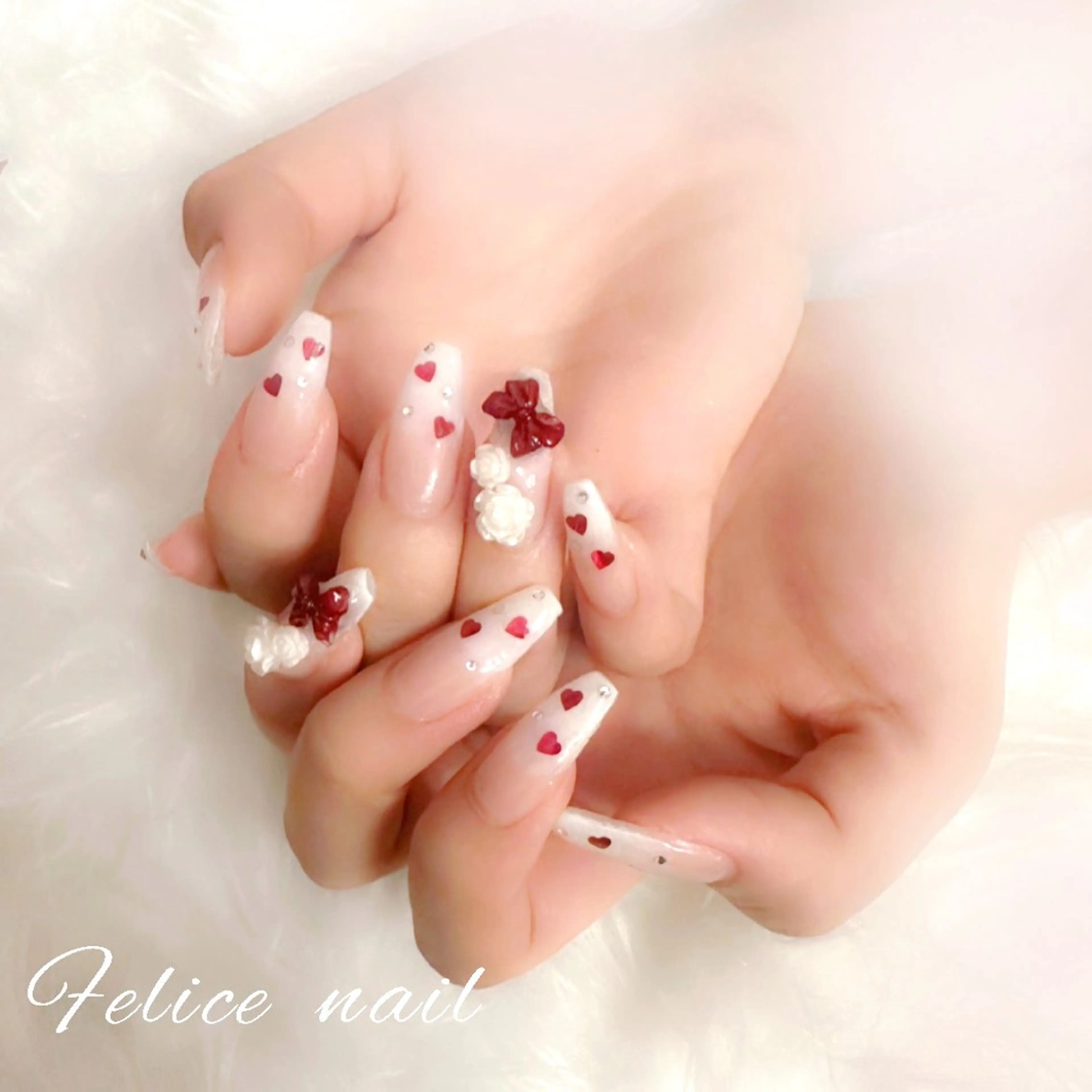 ネイル リボン felice nailのネイルデザイン
