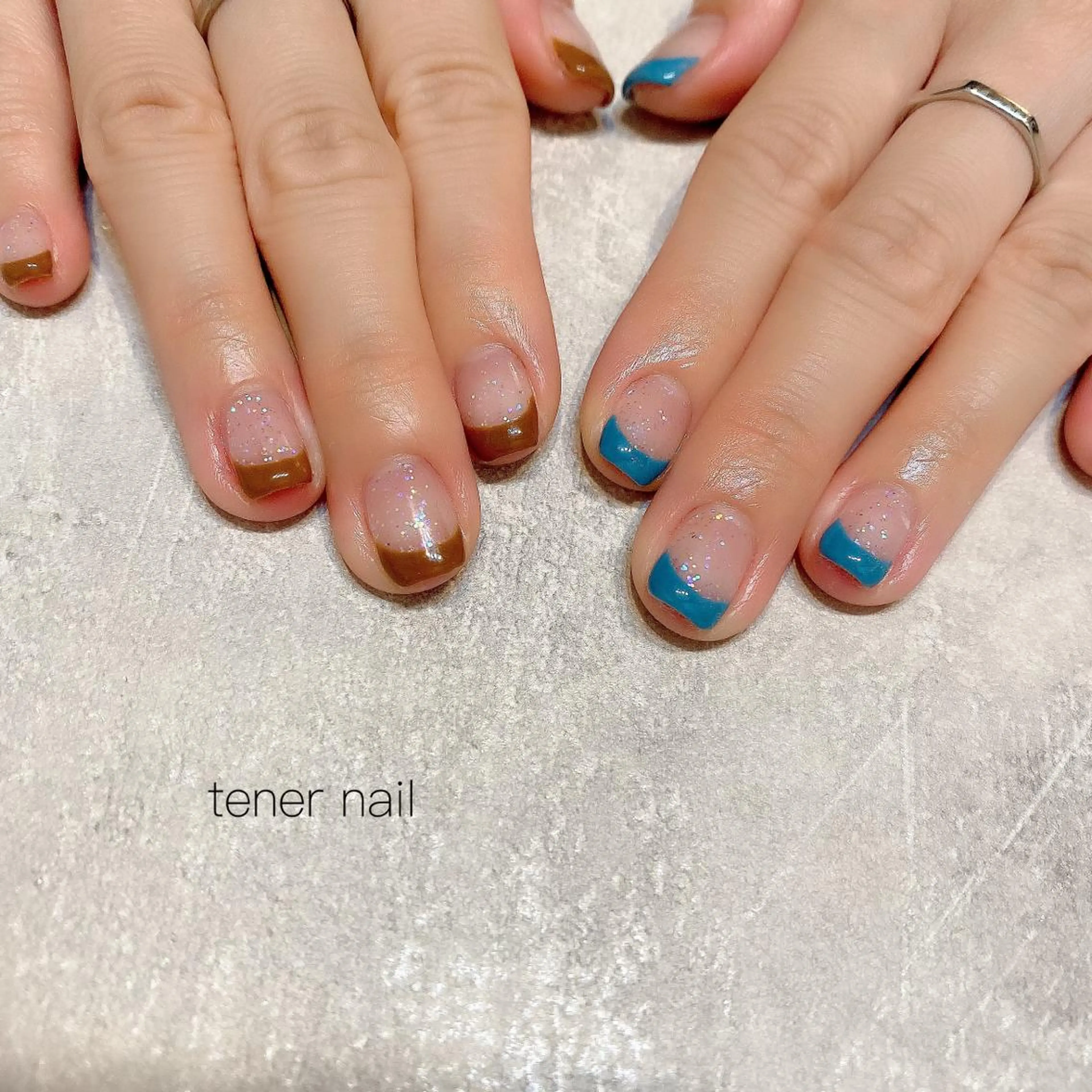 ネイル フレンチネイル ラメ(グリッター) テネルネイル tener nailのネイルデザイン