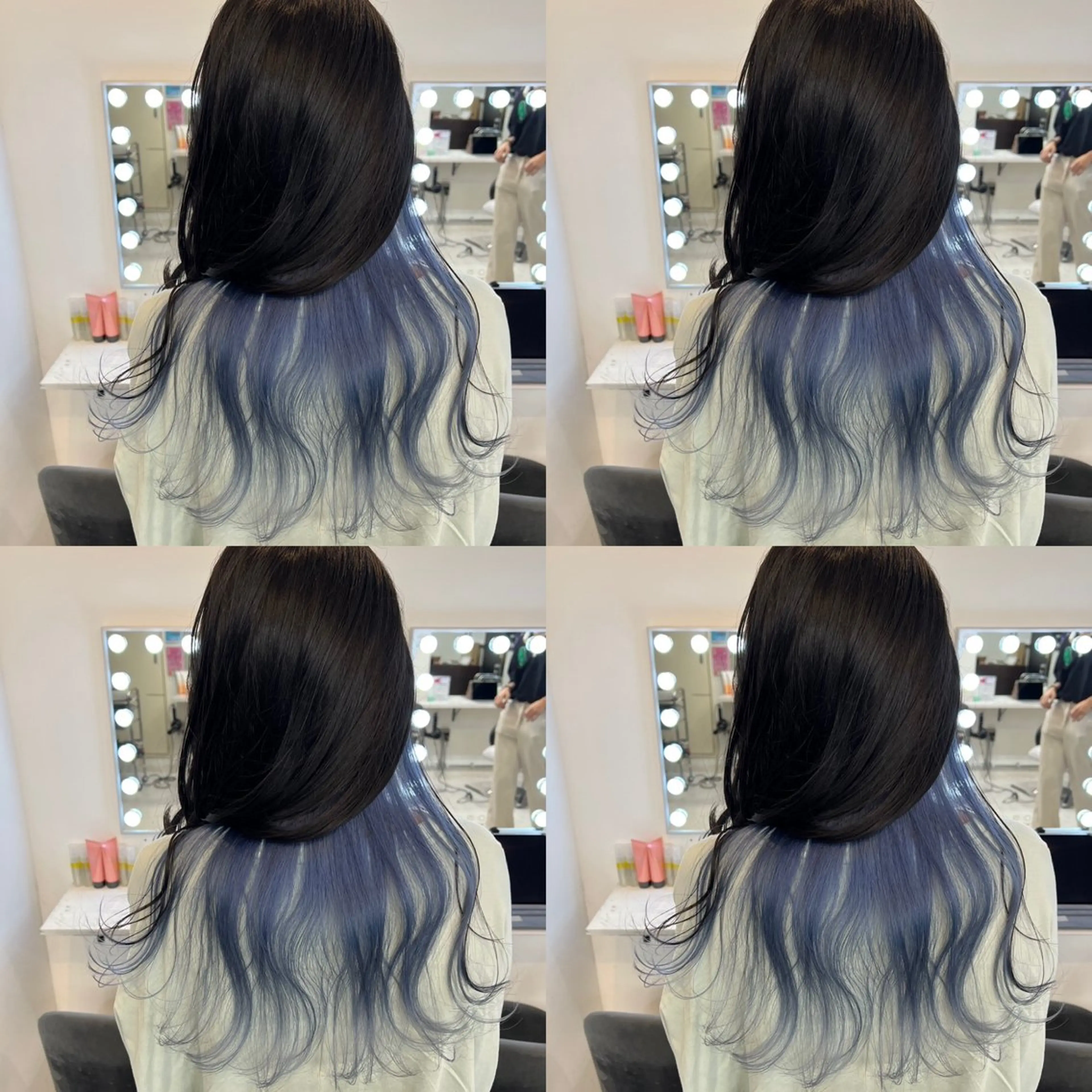 ロング カラー ブルーカラー カット ヘアカラー トリートメント ✨髪質改善✖︎顔周り レイヤー✨ナカムラのヘアスタイル