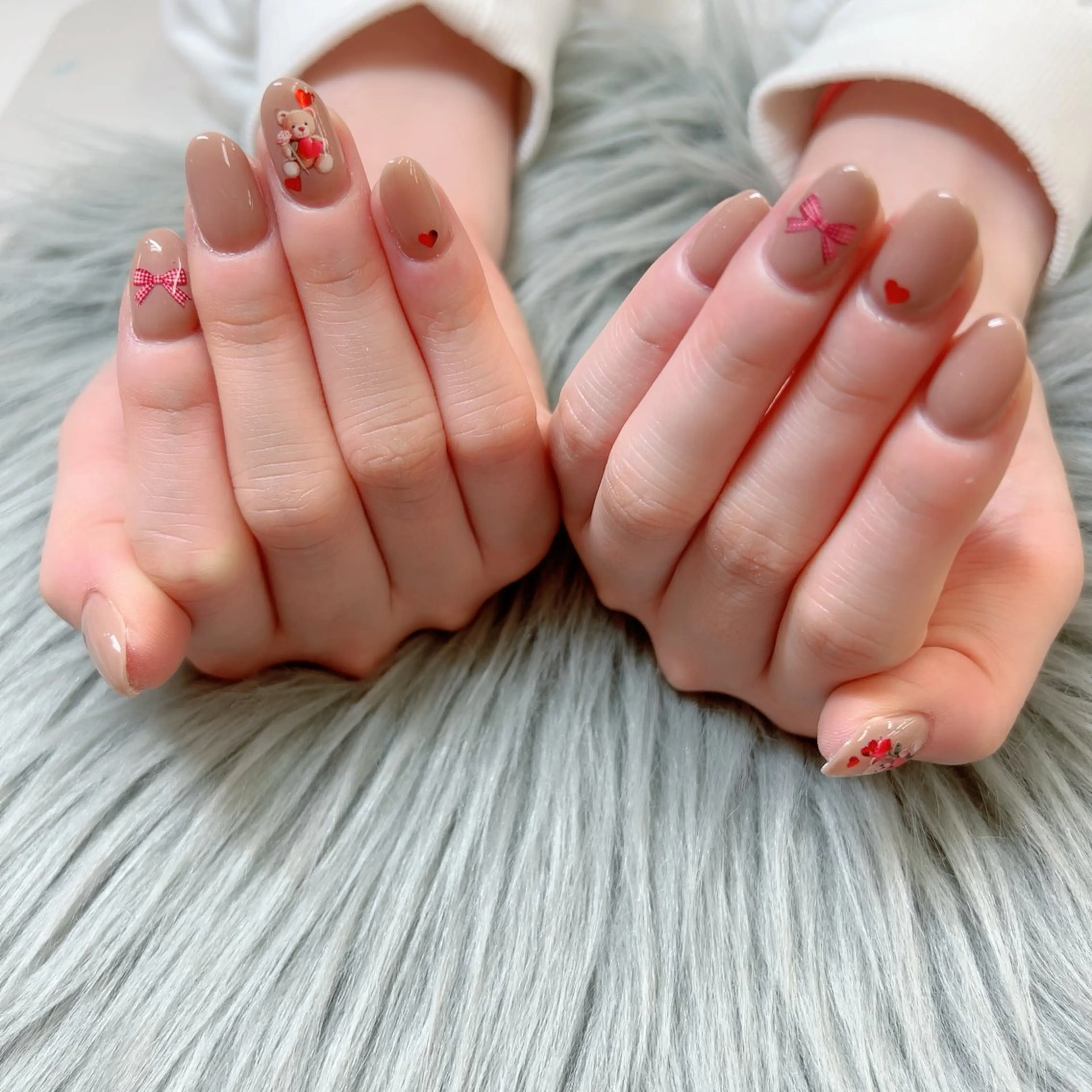 ネイル ハート ワンカラーネイル シンプルネイル ハンドネイル Bianca立川店 saitoのネイルデザイン