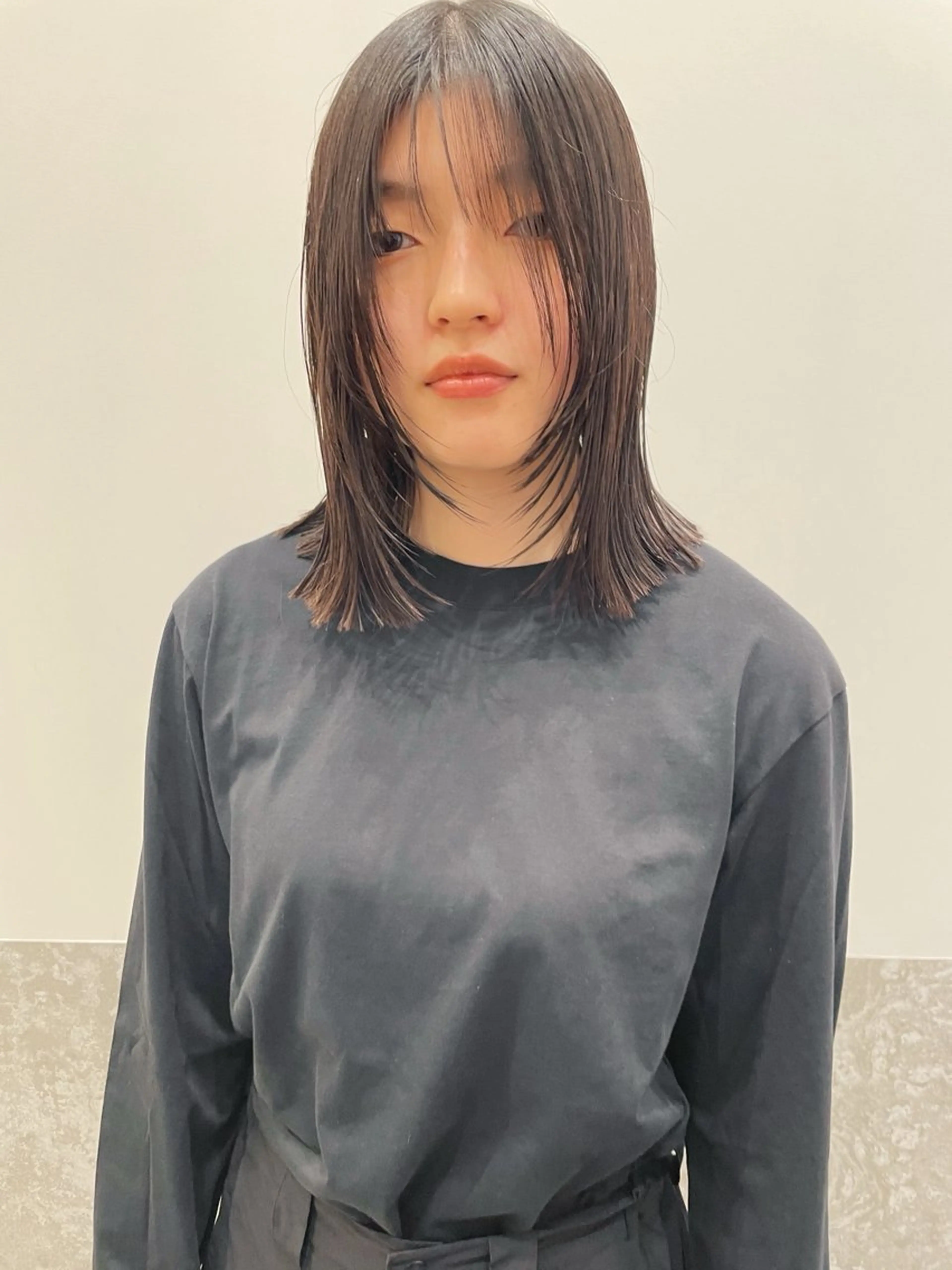 ミディアム カラー 顔周りカット カット ヘアカラー トリートメント センスをお届けします 大谷将生infpのヘアスタイル