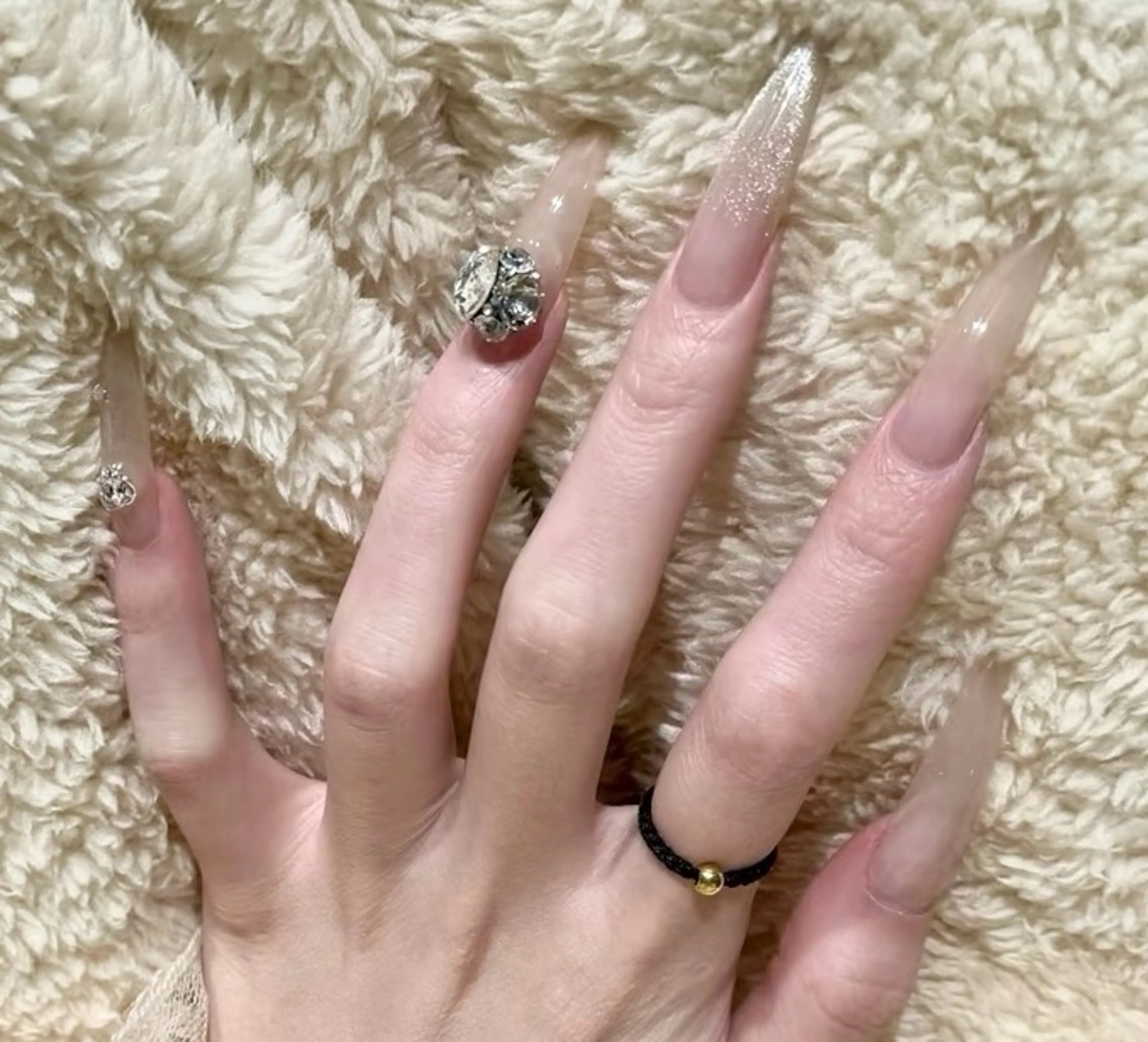 ネイル チークネイル 長さ出し フレンチネイル ガーリー 韓国ネイル sun nail池袋 モデル募集のネイルデザイン