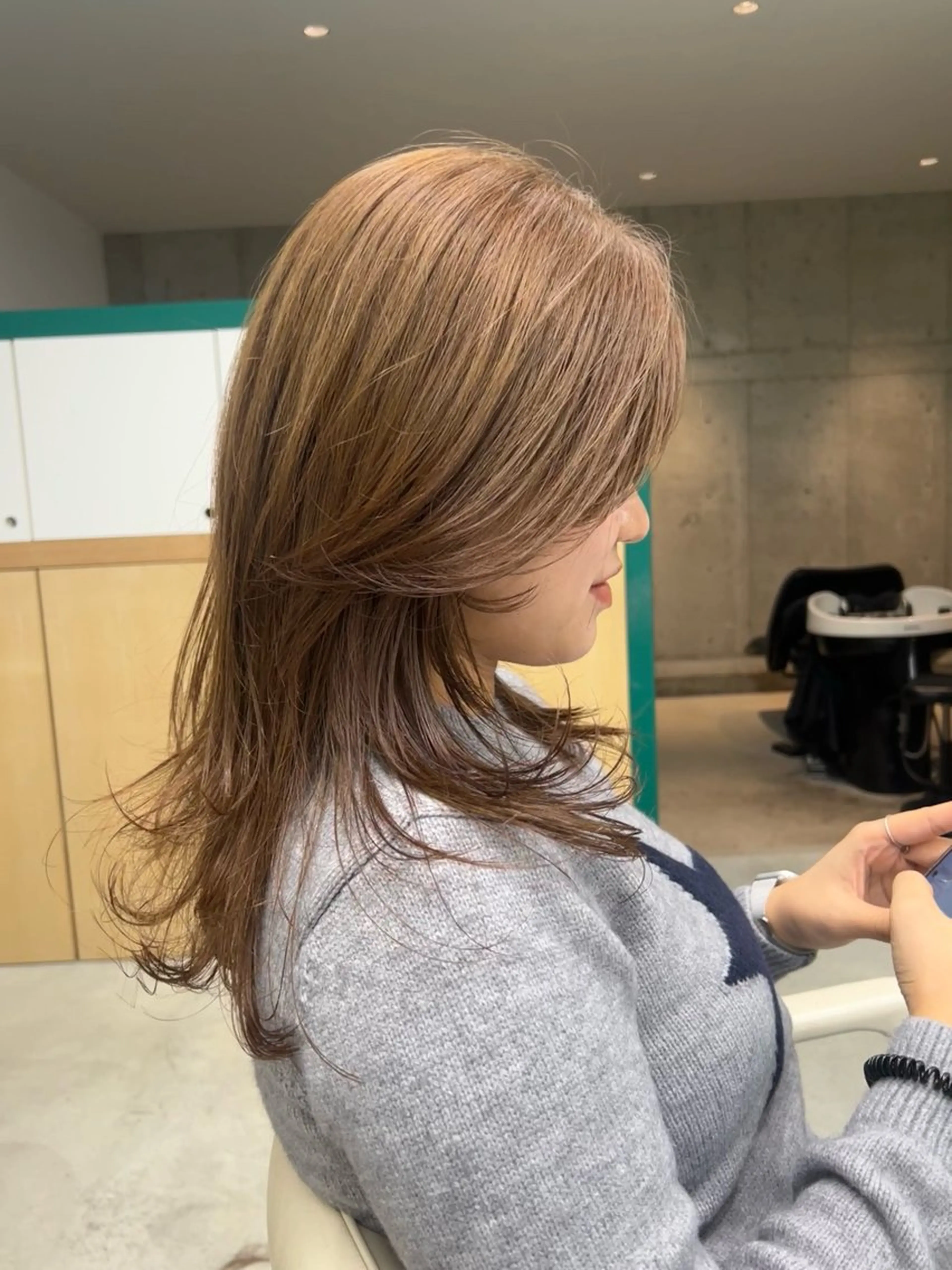 セミロング カラー ブリーチなしカラー/ レイヤー/ASARIのヘアスタイル