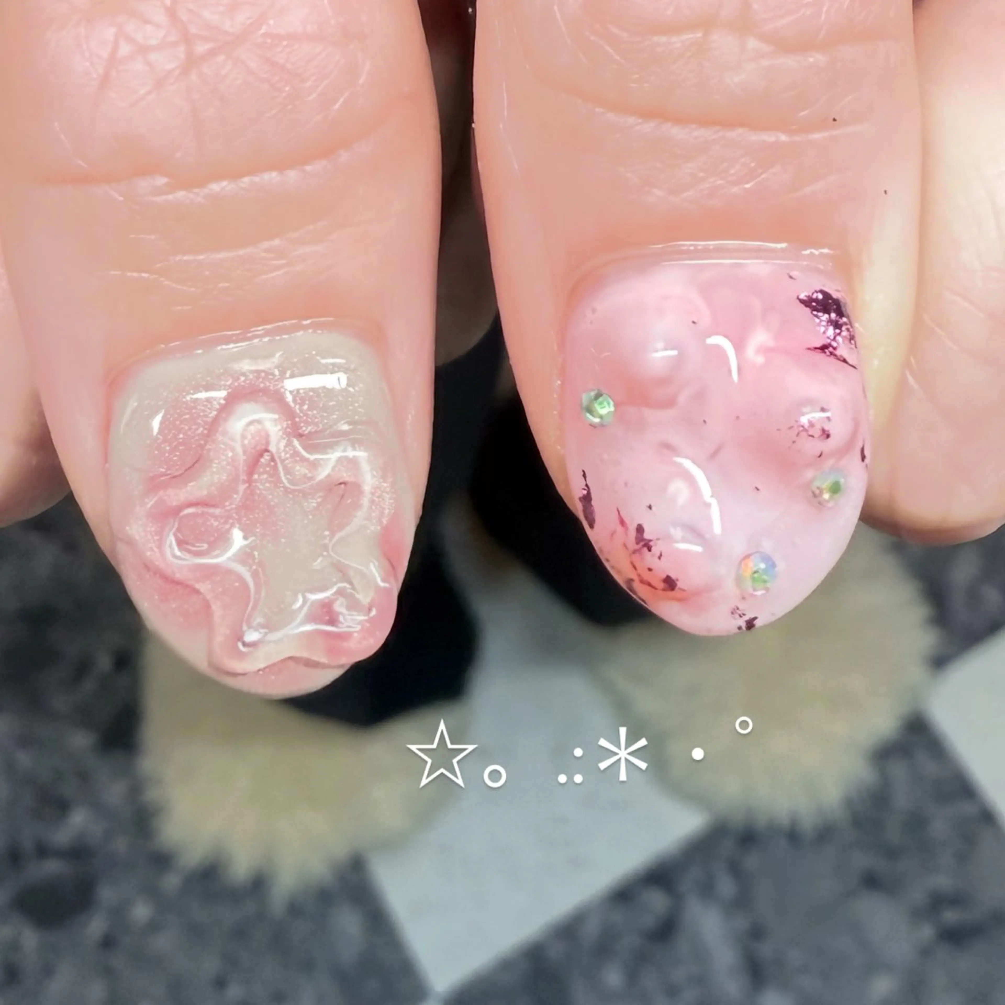 ネイル ニュアンスネイル ピンク シンプルネイル ハンドネイル posa nail モエミのネイルデザイン