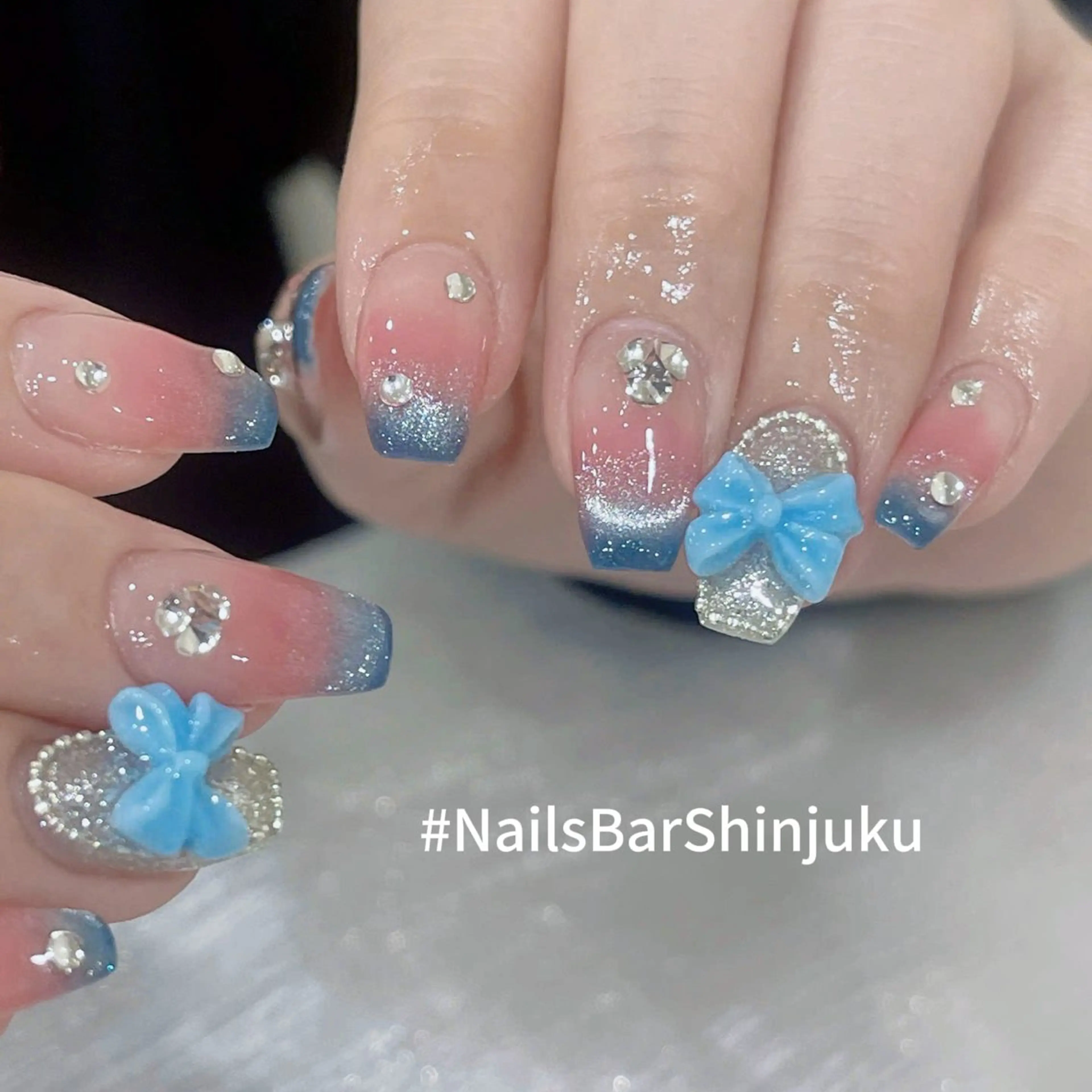 ネイル 長さ出し フレンチネイル ジェルネイル 韓国ネイル ロングネイル NAILS BAR SHINJUKUのネイルデザイン