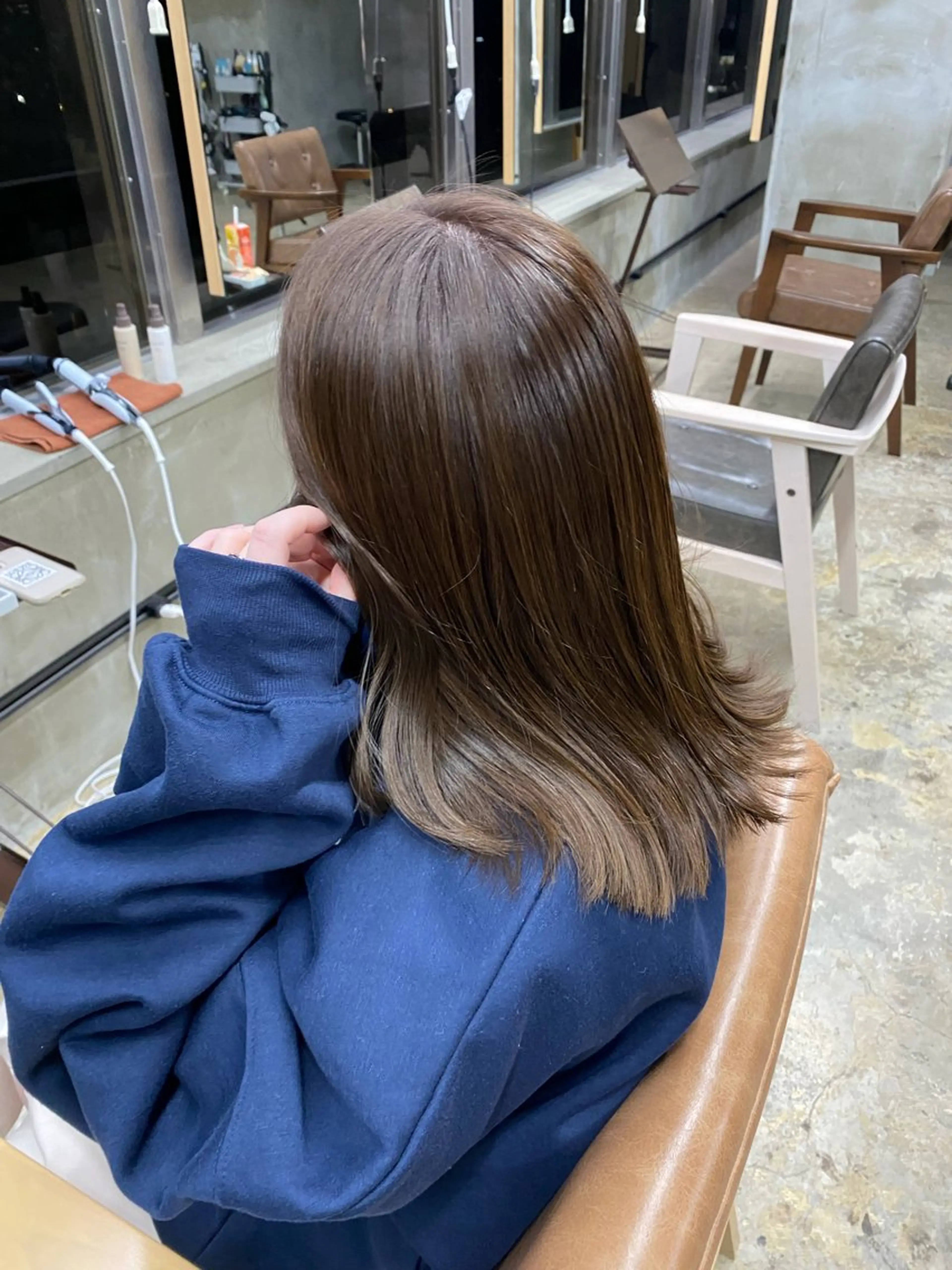 ミディアム カラー 透明感カラー シミズ アスカのヘアスタイル