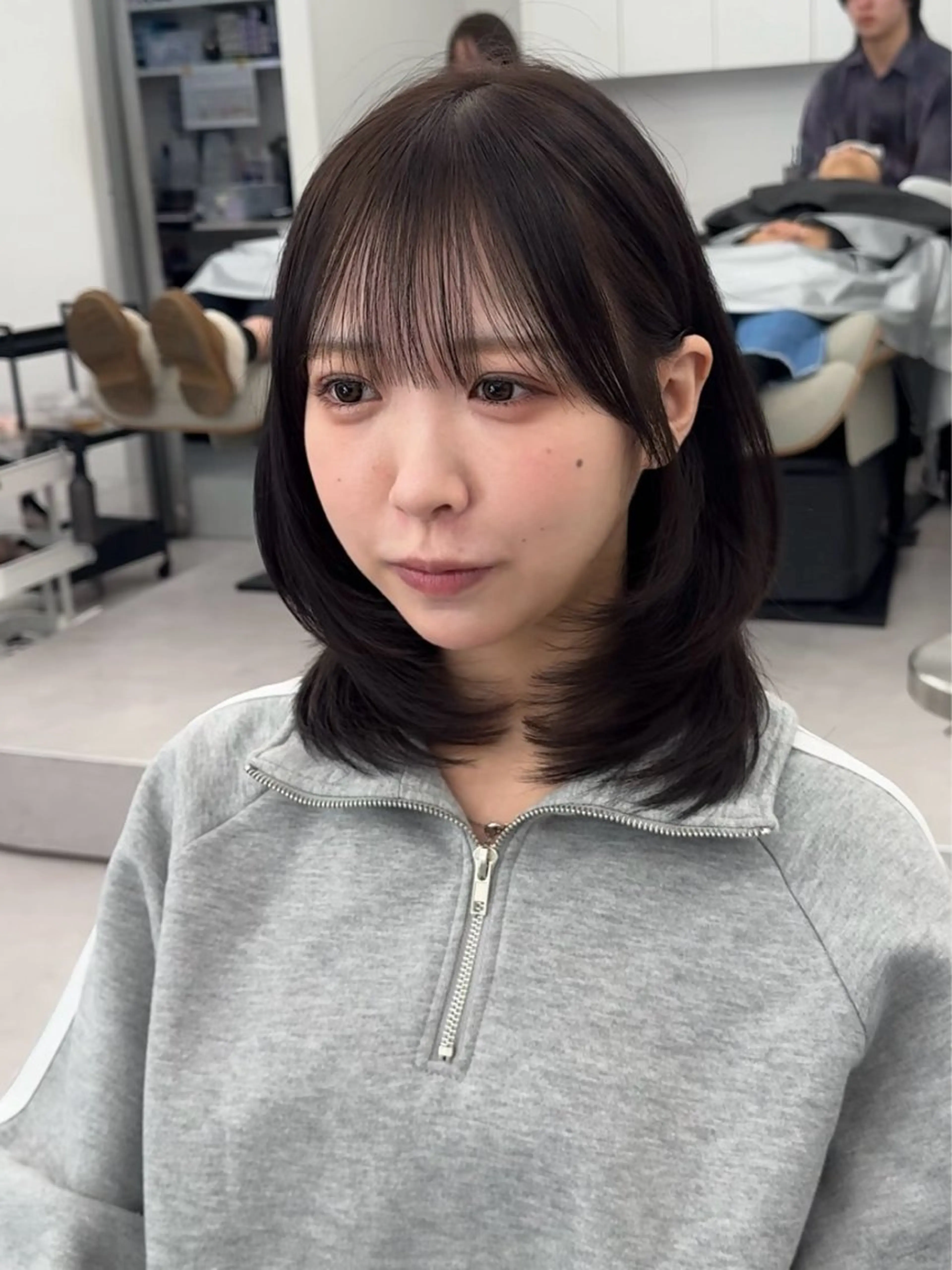 ミディアム カラー ヘアアレンジ カット ヘアカラー トリートメント 顔周り&ミディアム 特化/池袋/kokiのヘアスタイル